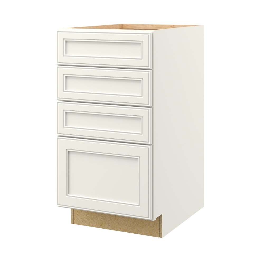 allen + roth 21480MK McKeller 18-in W x 34.5-in H x 24-in D Linen 4 -Drawers Drawer Base Fully assembled Cabinet (Flat Panel Square)