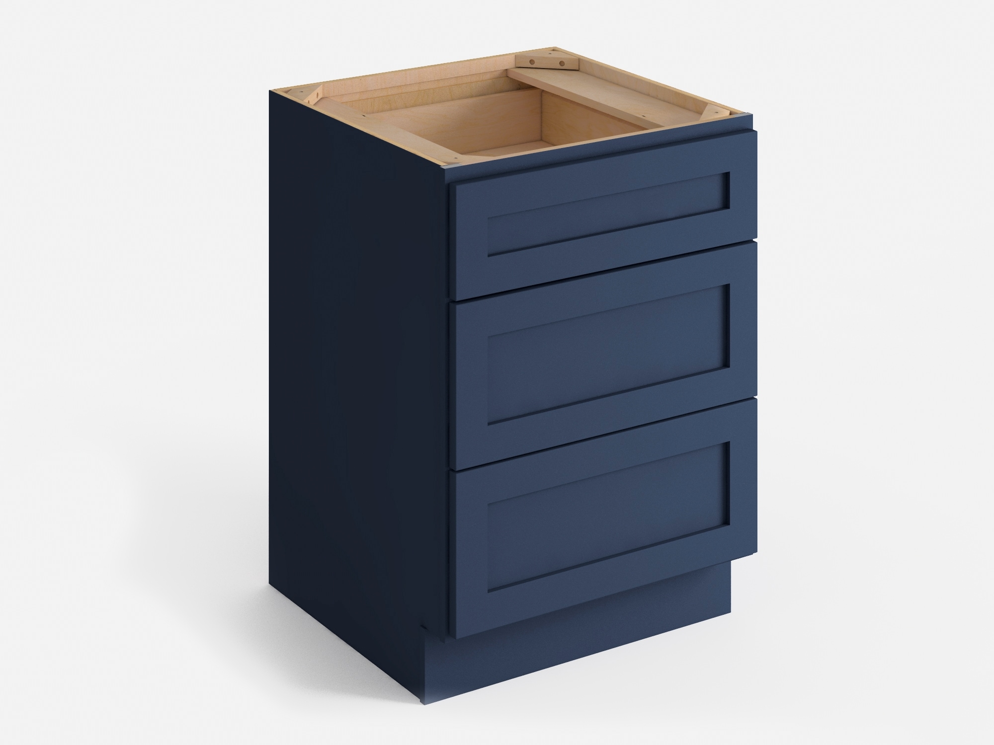 Valleywood Cabinetry Proper Gray 18-in W x 34.5-in H x 24-in D Proper Gray Birch 3-Drawer Base Ready To Assemble Plywood Cabinet (Flat Panel Style)