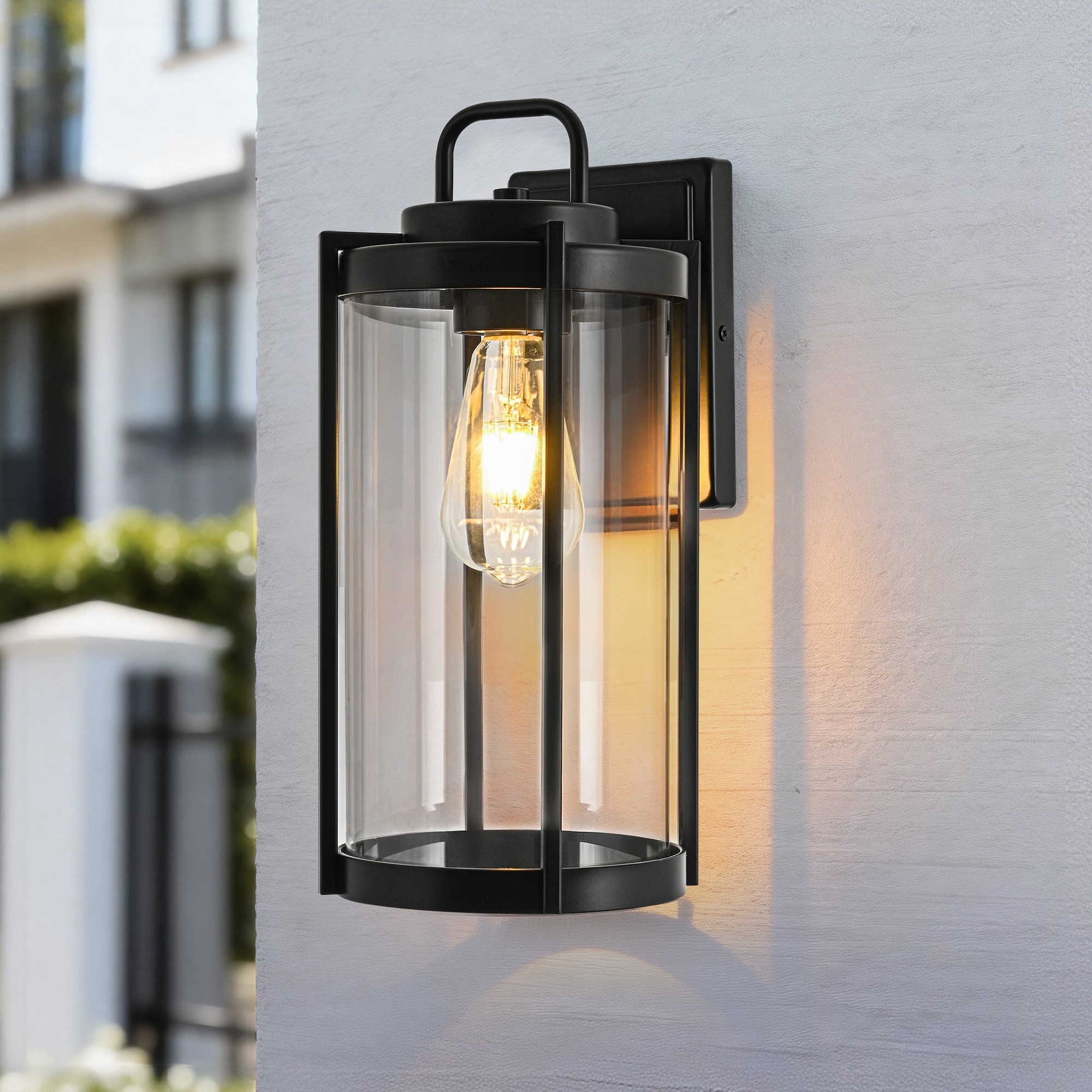 Edvivi - 1 -Light 14.25-in H Matte Black Hardwired Outdoor Wall Light