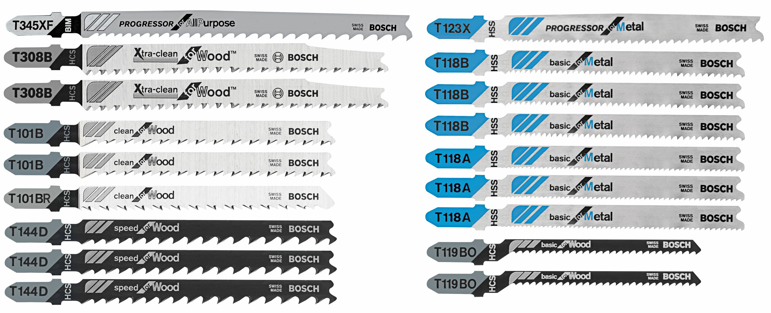 5-Piece T-Shank Jigsaw Blade Set 180mm Long Clean and Fast Cuts Wood  Cutting Jigsaw Blades Compatible with Bosch, Black & Decker, Makita, 