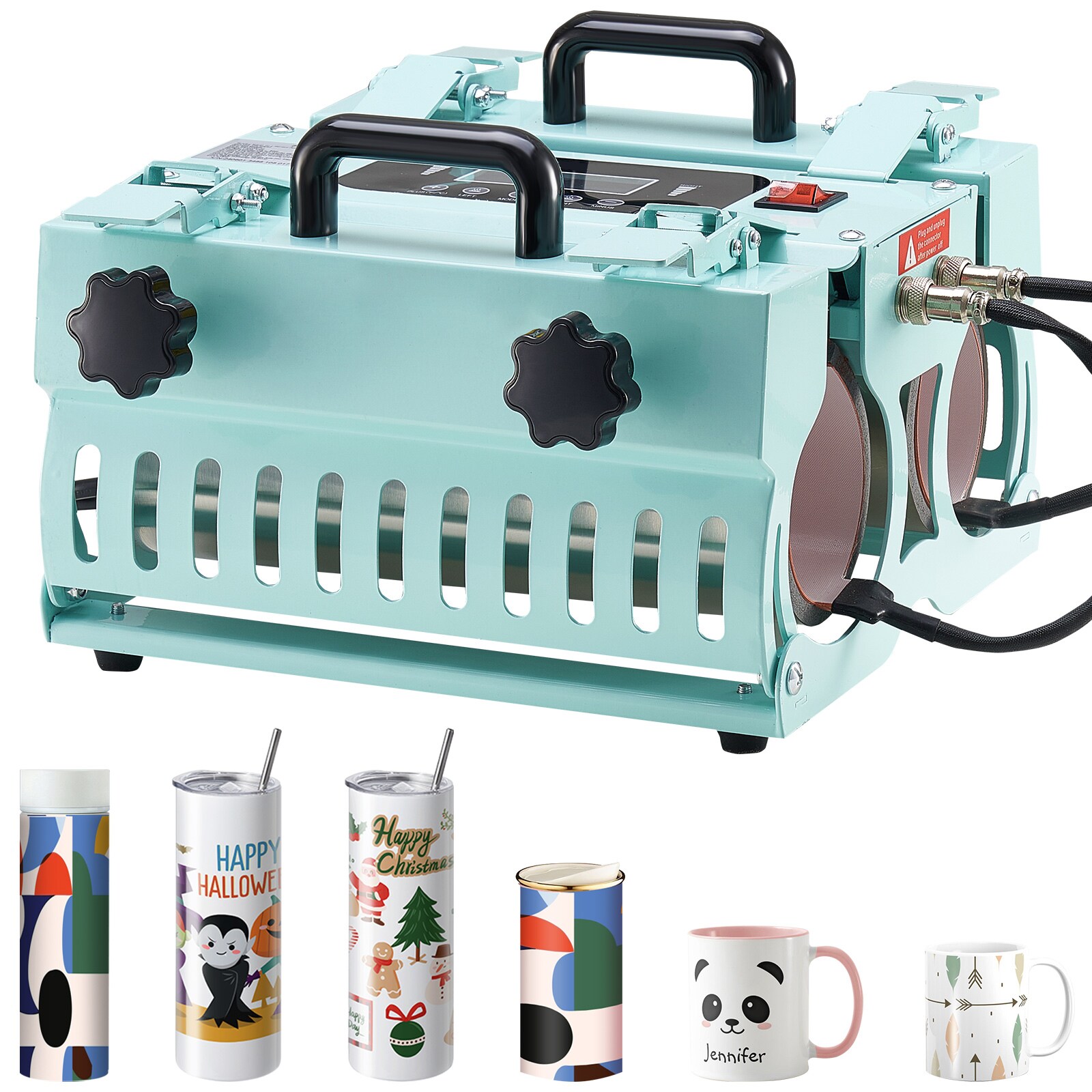 SVOPES SCSDKKBJSGWA04461V1 Tumbler Heat Press Machine 2 Station Heaters 11-30oz Mug Press Heat Up Fast and Even Tumbler Press with Dual Independent Display Screens for Sublimation Tumblers Cups and Mugs