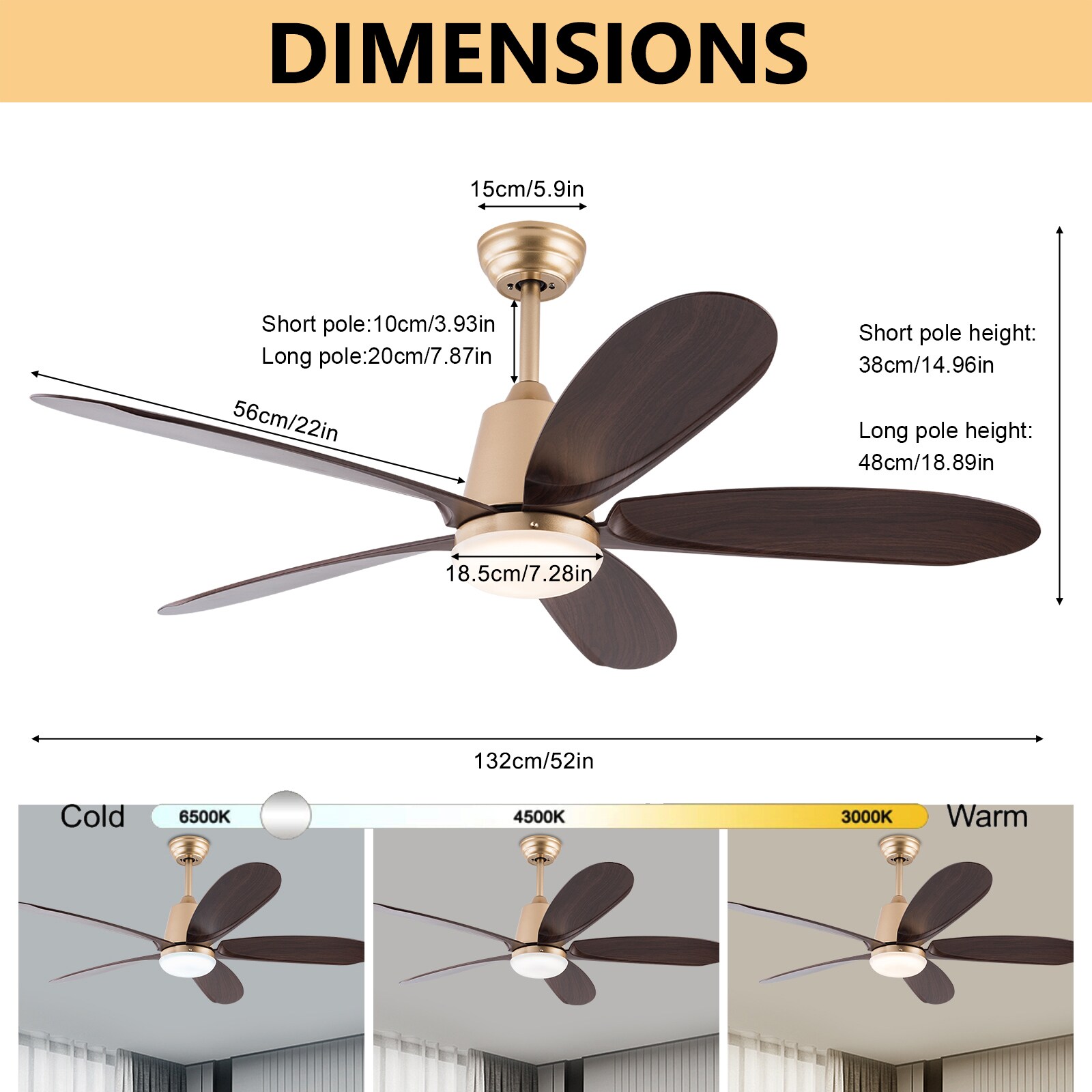 Oukaning JZUCOD-00540099 Ceiling-Fans - View #4
