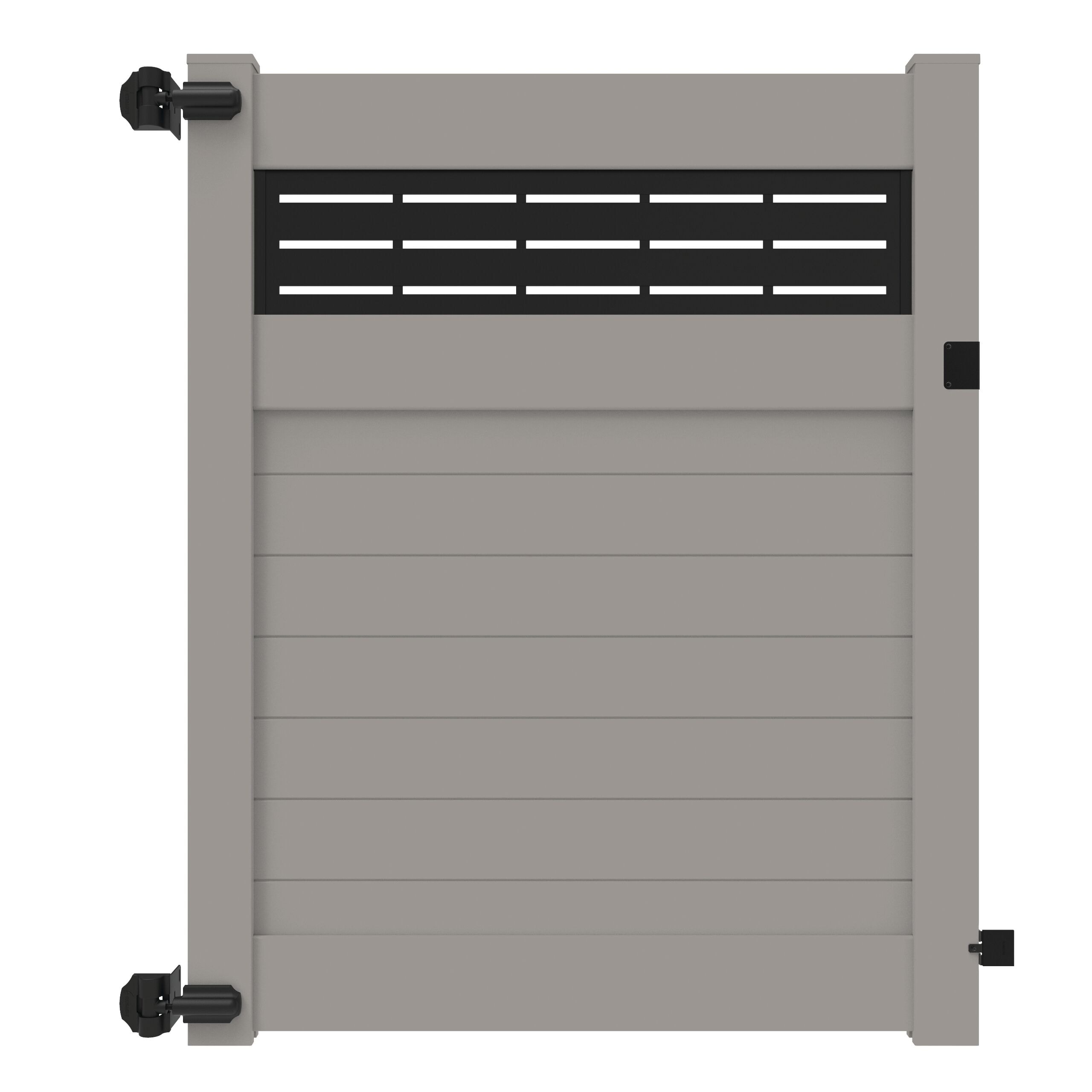Freedom 73055108 Newbeck Boardwalk/Barington Boardwalk 6-ft H x 5-ft W Gray Vinyl Flat-top Fence gate kit (Unassembled)