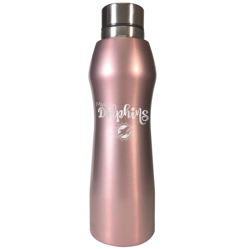 GREAT AMERICAN Miami Dolphins Rose Gold Curve Hydration Bottle Diamond  Collection 20-fl oz Stainless Steel Water Bottle at