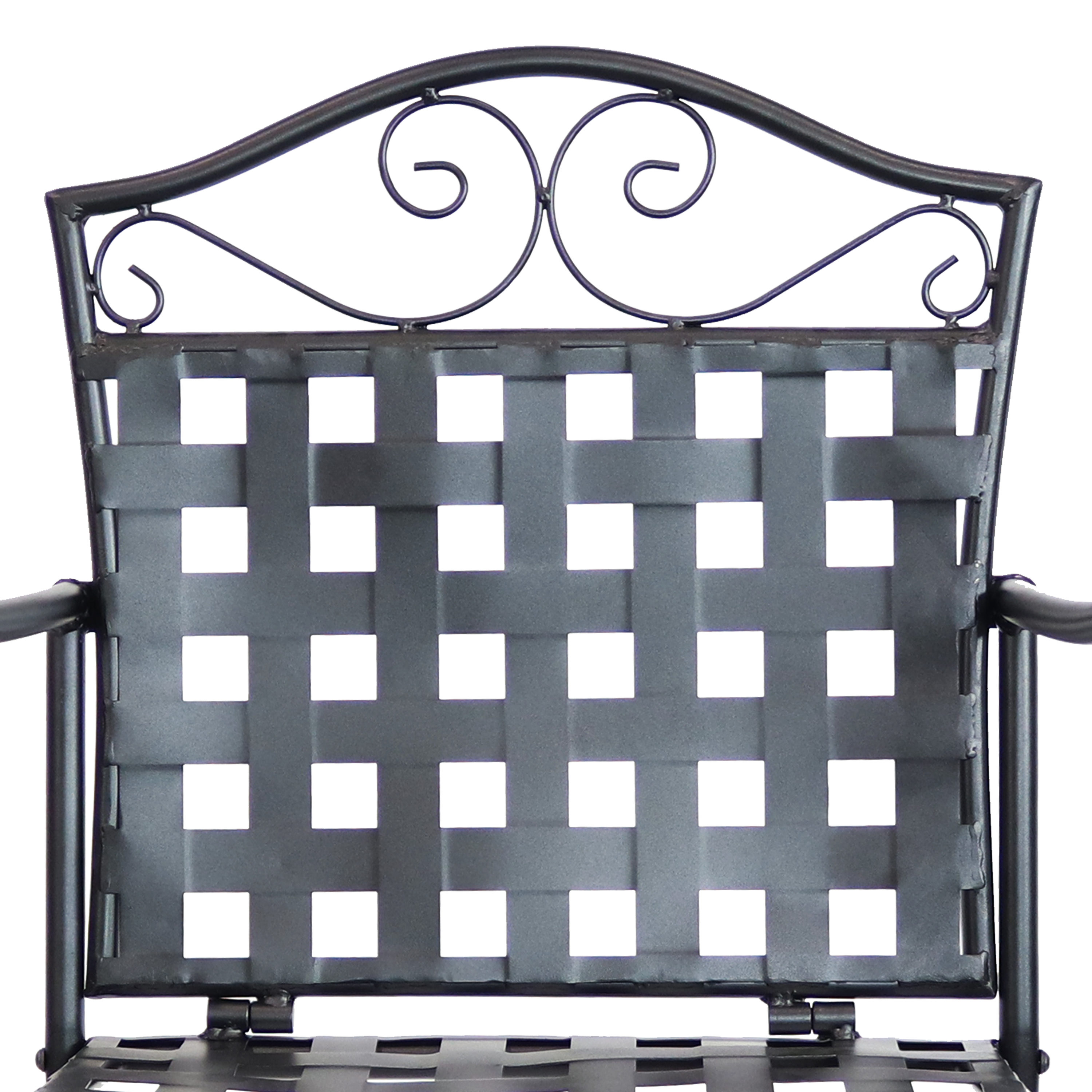 Black Wrought Iron Outdoor Bar Table and Chair Set