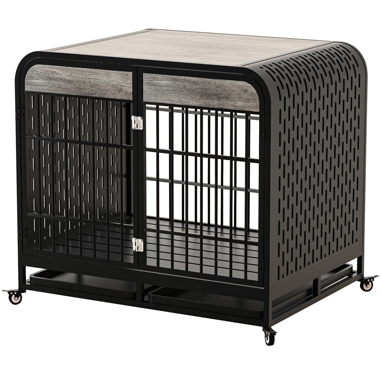 Siavonce Medium 26 40 lb Composite Dog Cat Kennel Roof Indoor Outdoor 3.3 ft L x 2.5 ft W x 2.9 ft H in the Crates Kennels department at Lowes