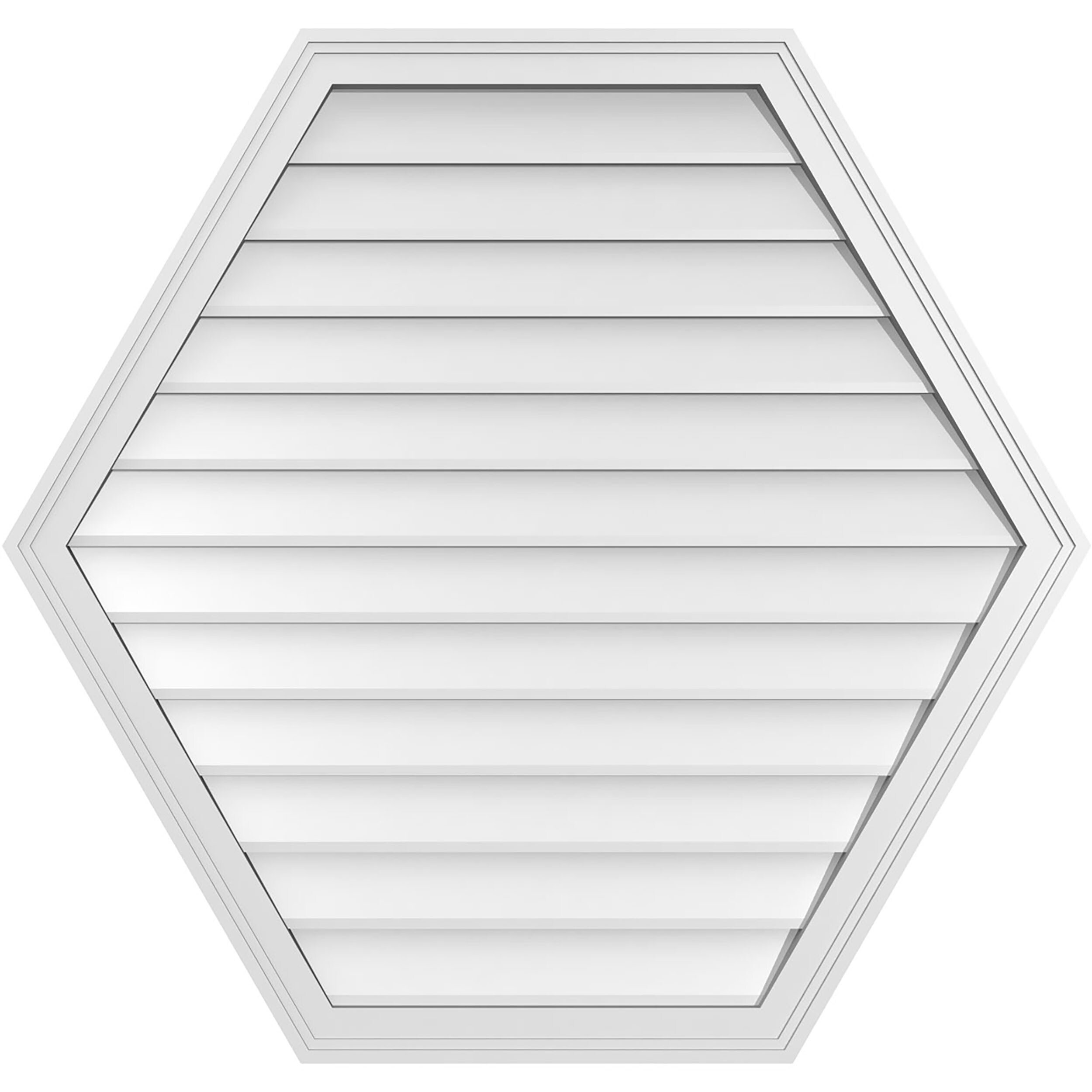 Ekena Millwork GVPHP40X3802SN 40-Inches x 38-Inches Off-white Peaked PVC Gable Louver Vent