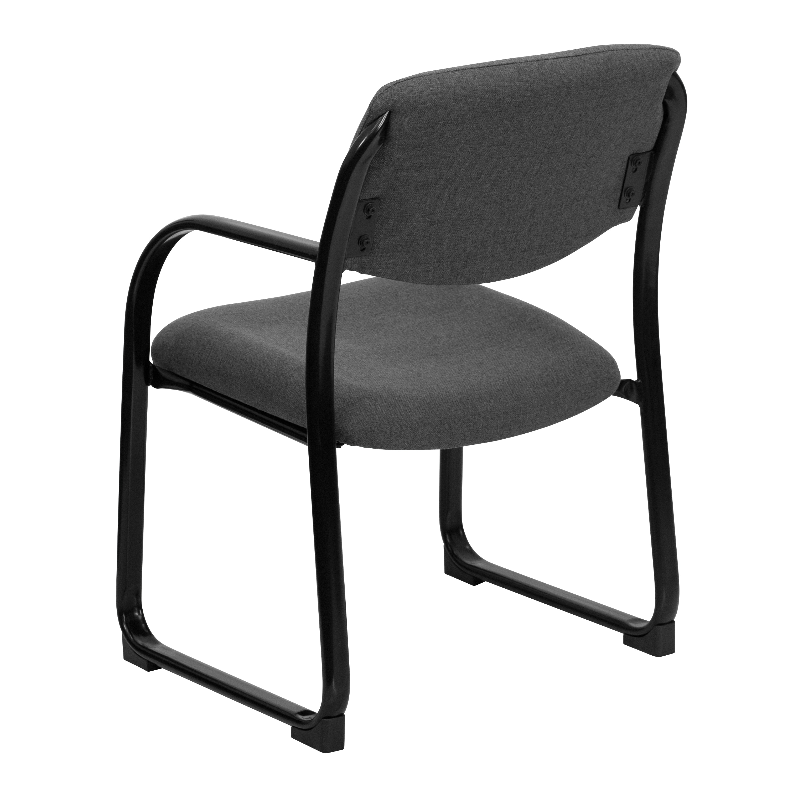 Elegant Gray Fabric Executive Side Chair with Metal Sled Base