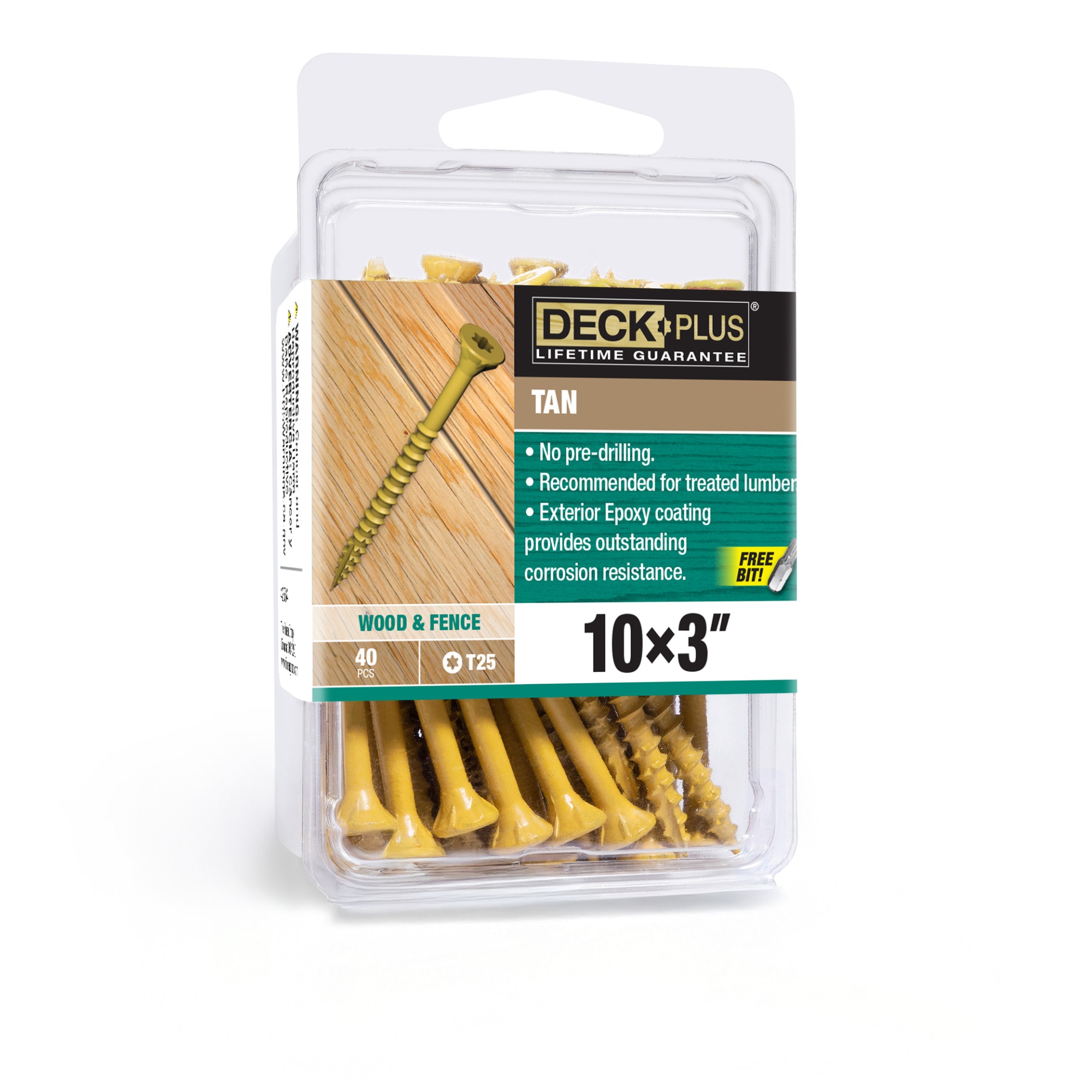 Deck Plus #10 x 3-in Wood to wood Deck Screws 40 -Per Box