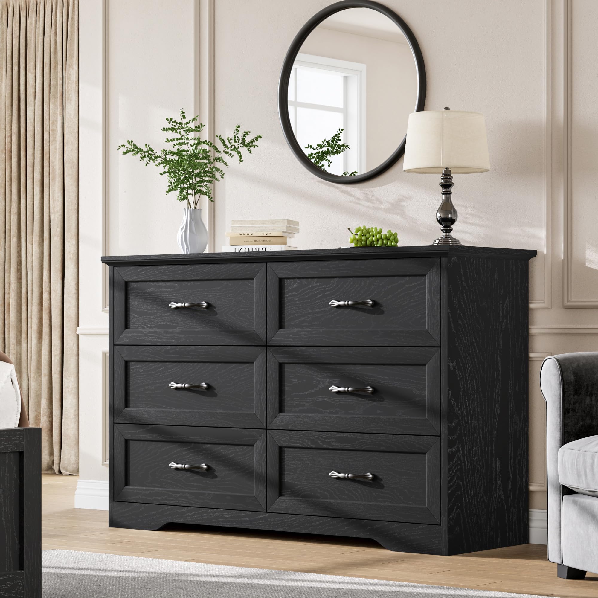 Garvee Modern 6 Drawers Dresser with Wide Metal Handle Chest of Drawers  Closet Organizers and Storage Clothes Dressers for Closet Living Room Kids  Bedroom in the Dressers department at Lowes.com