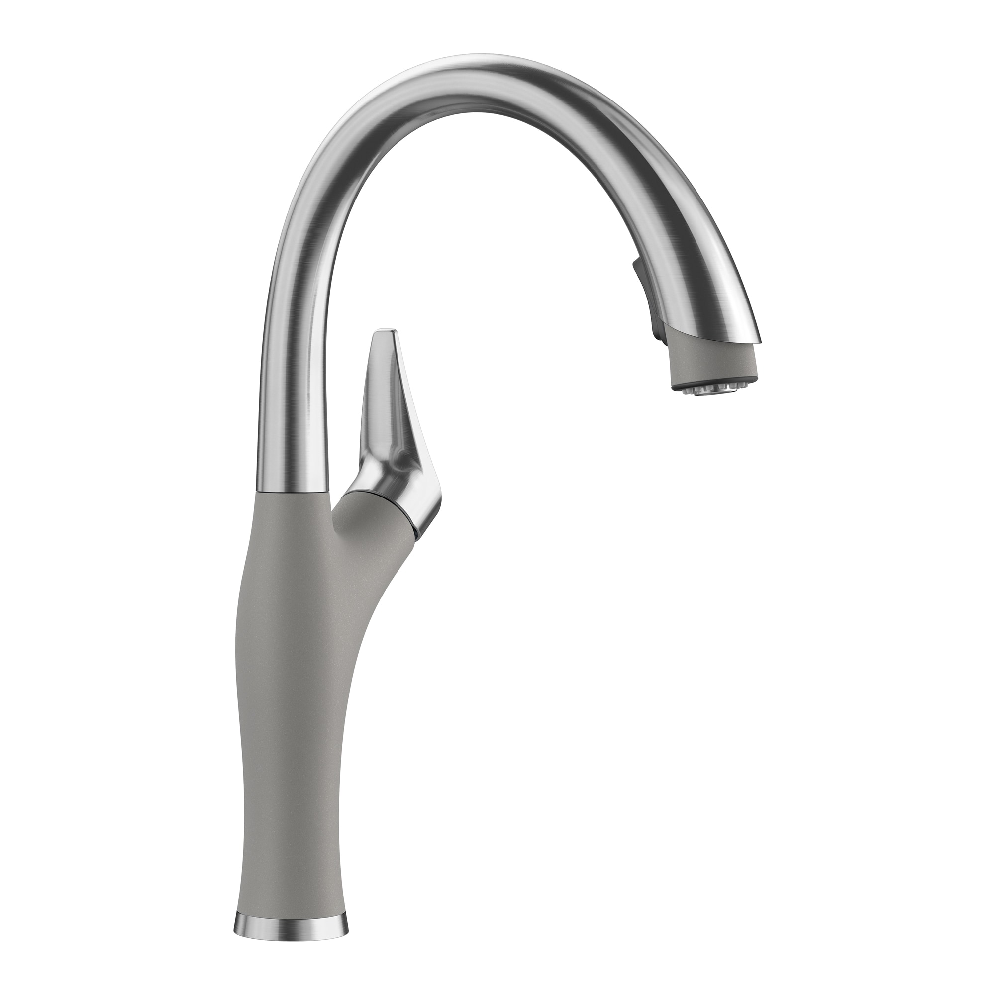 BLANCO 442034 Artona Pvd Steel/Metallic Gray Single Handle Deck-mount Pull-down Kitchen Faucet with Sprayer