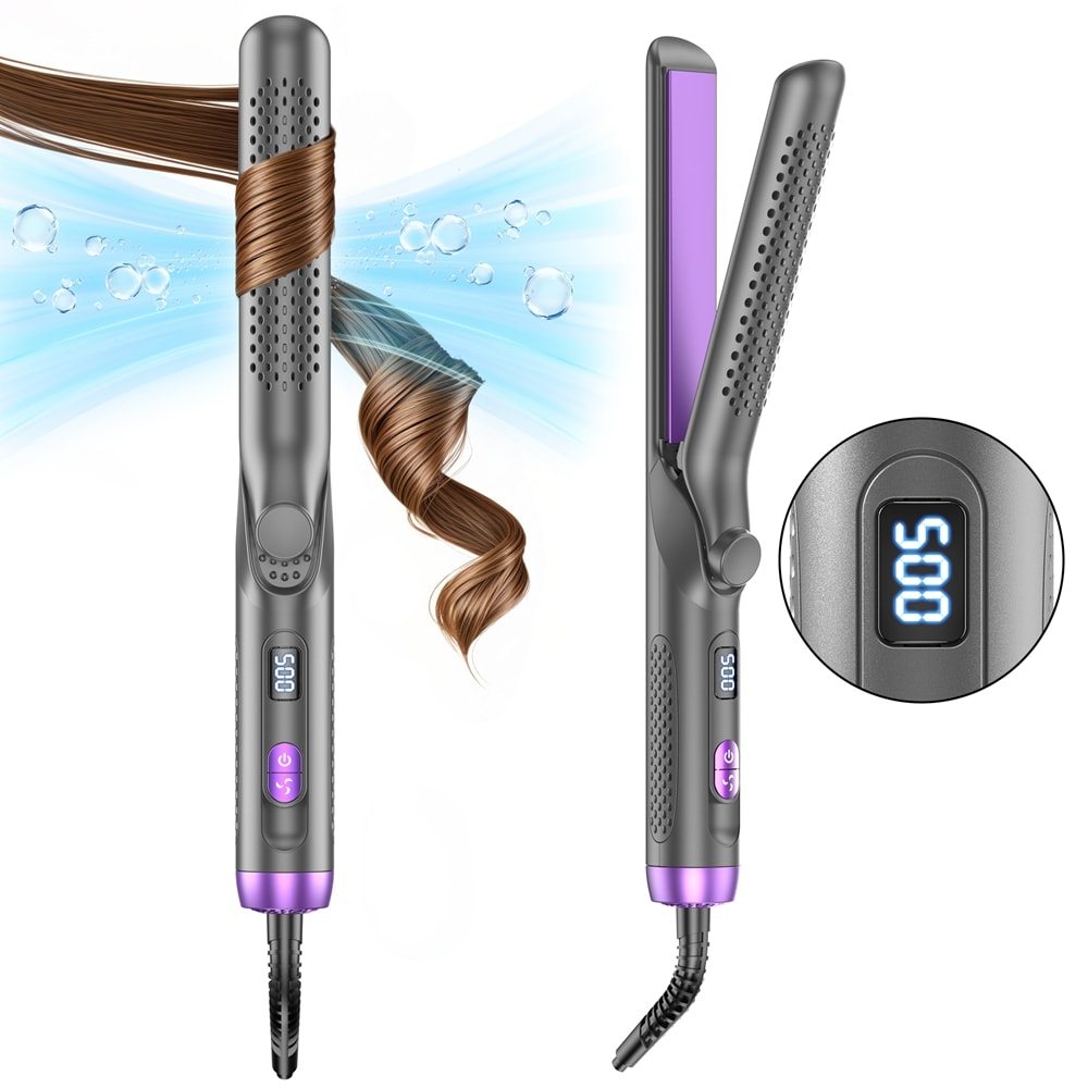 NEXPURE Airflow Styler Curling Iron Flat Iron Hair Straightener and Curler 2 in 1
