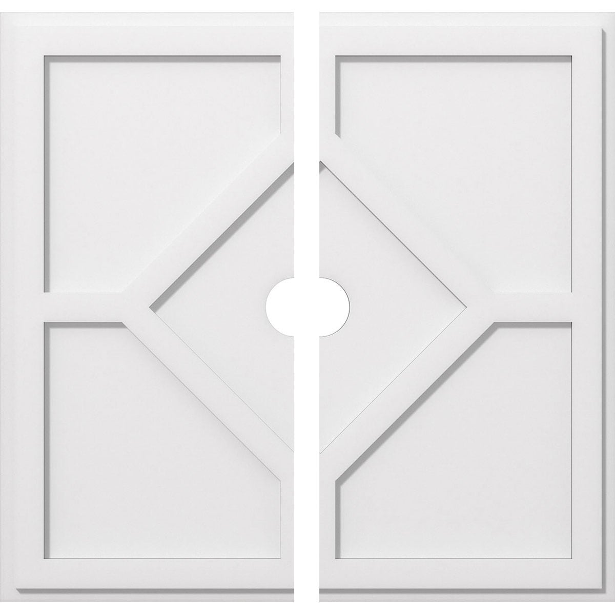 Ekena Millwork CMP30EY2-03000 Embry 30-in W x 30-in L Contemporary White PVC Split Ceiling Medallion