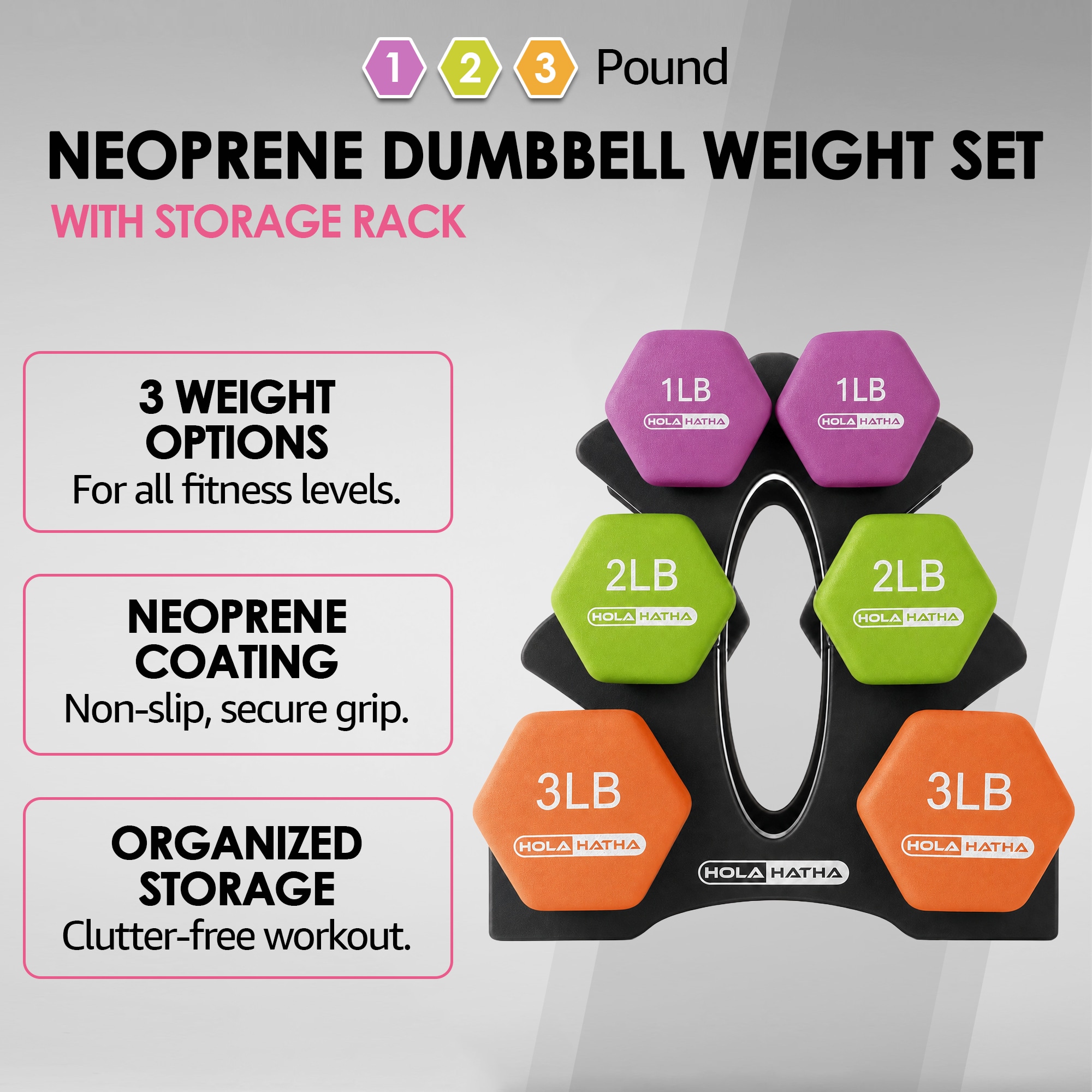 HolaHatha HH0222 dumbbells - View #2