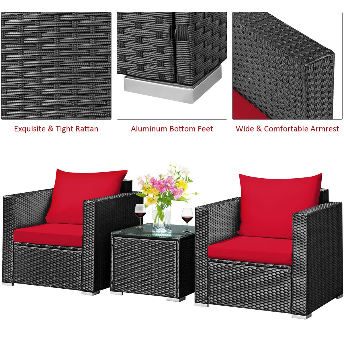 WELLFOR OUGN66529RE+ Patio-Conversation-Sets - View #3