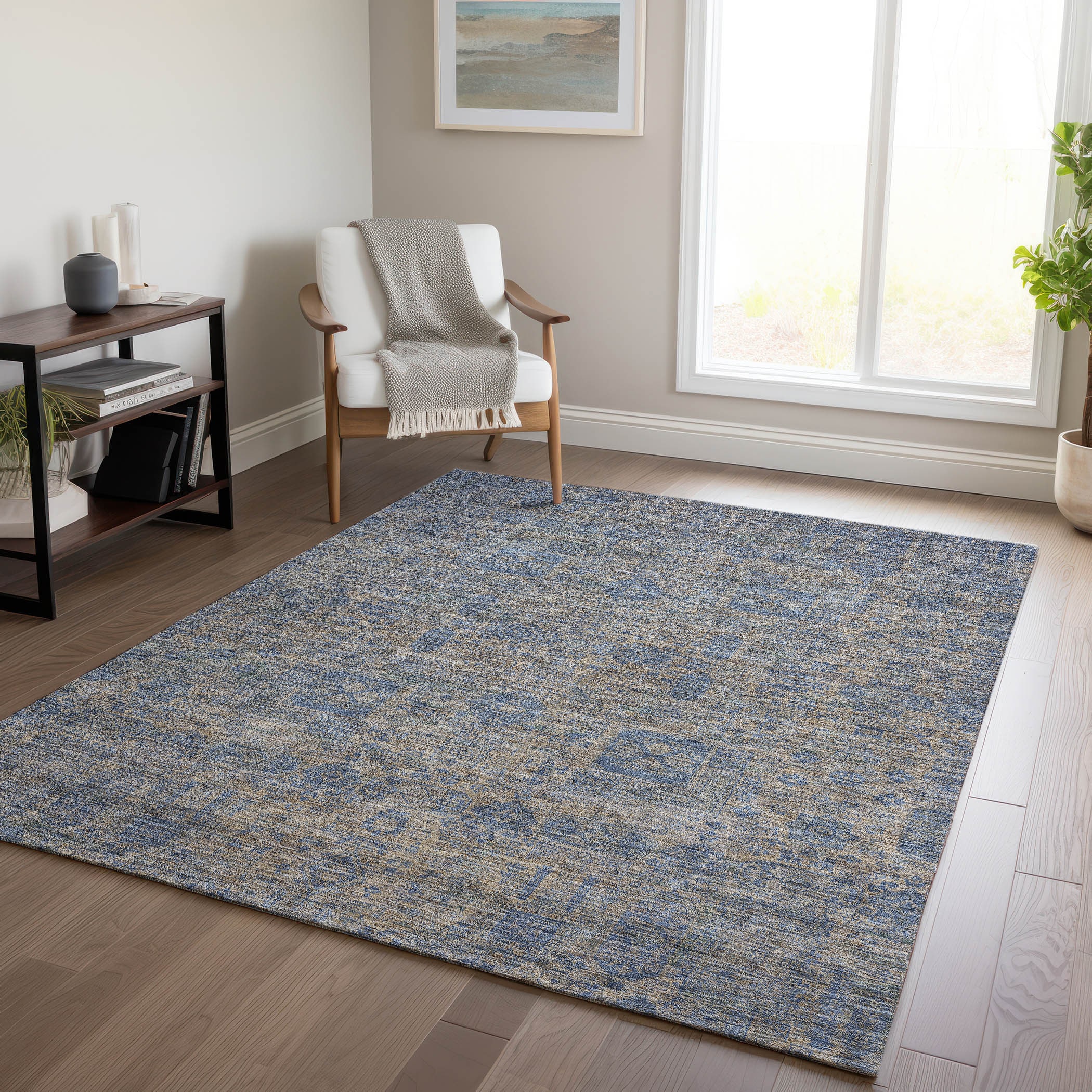Addison Rugs ACN637KH10X14 Chantille ACN637KH 10 x 14 (ft) Polyester Khaki Rectangular Indoor/Outdoor Geometric Machine washable Area rug