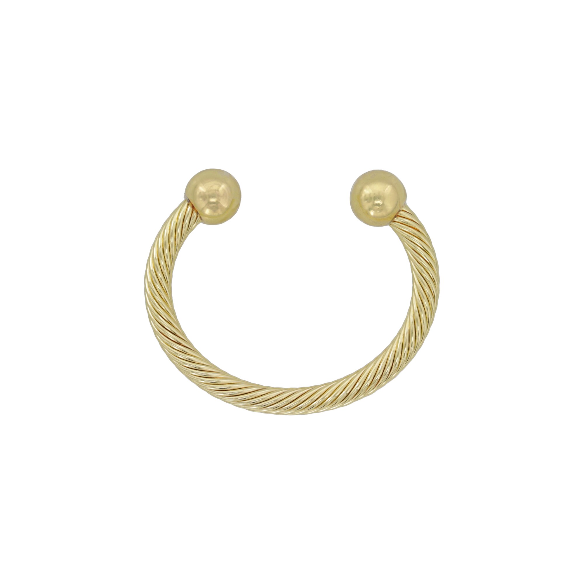 Gold Metal Rope Design Mantle Stocking Holder Set