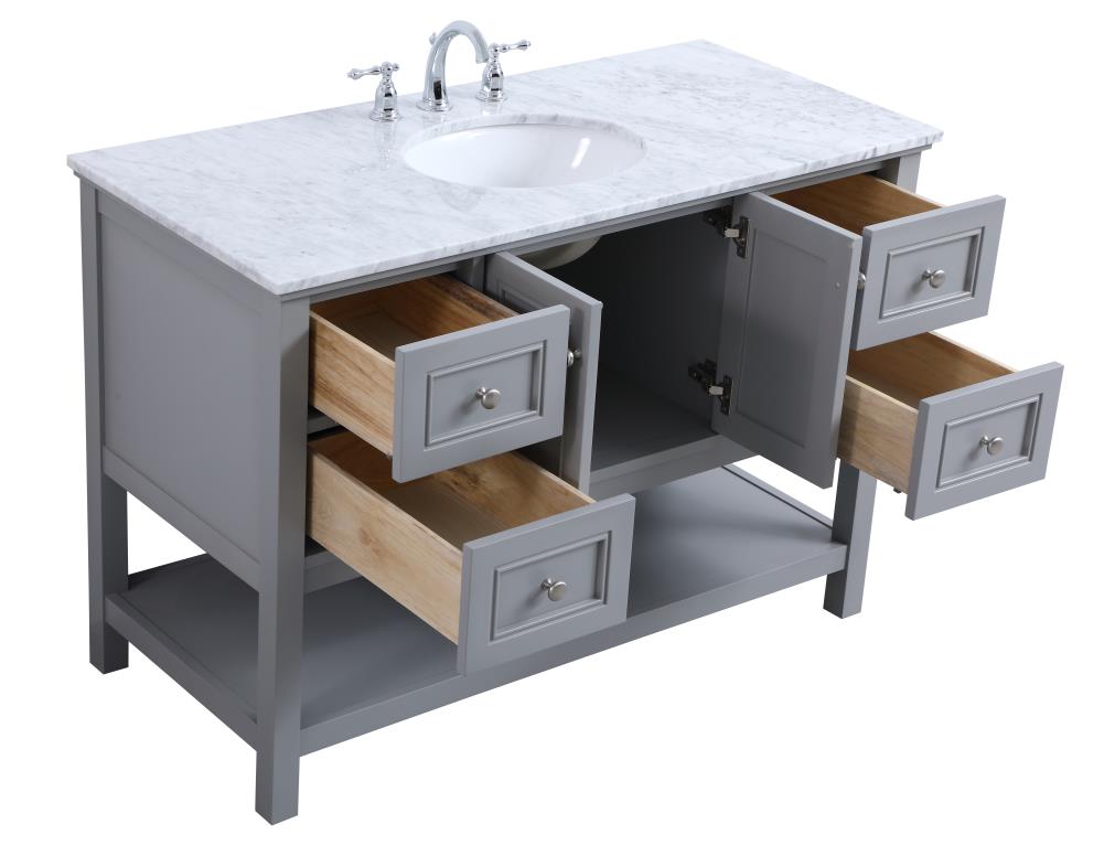 Elegant Decor First Impressions 48-in Gray Undermount Single Sink ...