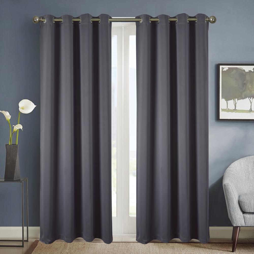 Blackout Grommet Single Curtain Panel, Brown And Gray Blackout Curtains