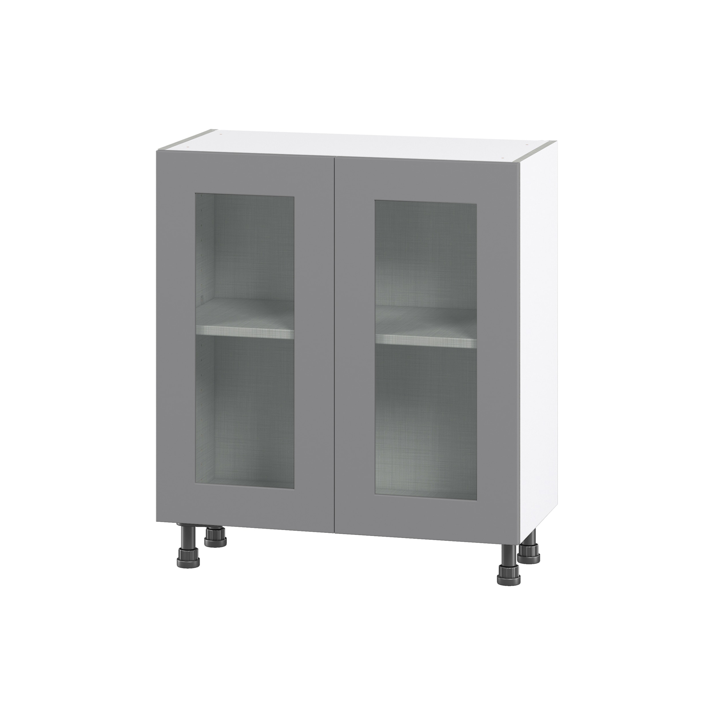 Hugo&Borg DSBG3014FH-BM Beaumont 30-in W x 34.5-in H x 16-in D Slate Gray Base Fully assembled Cabinet (Glass Panel Shaker)