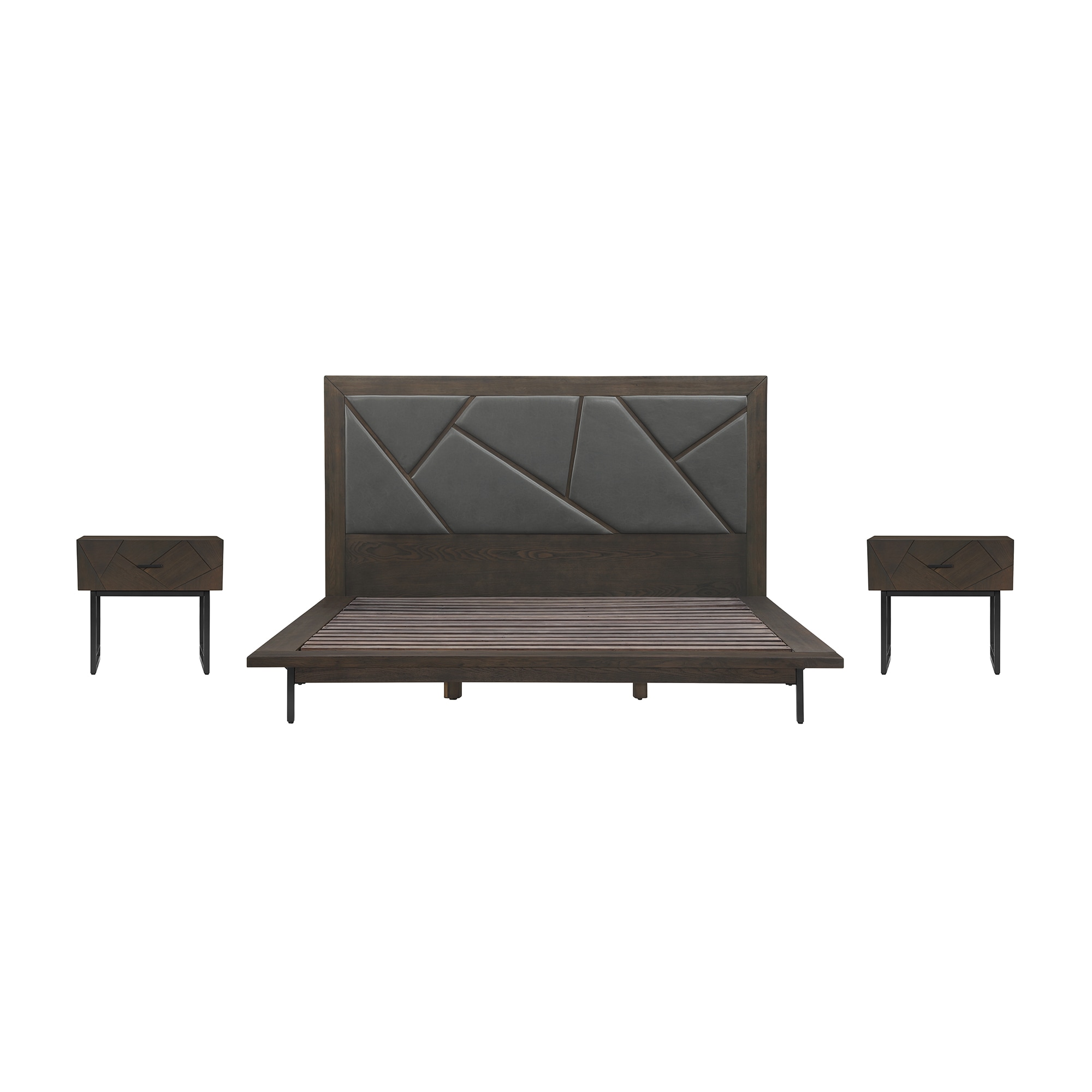 Armen Living SETMUBDGRKG3A Smoke Oak King Bedroom Set