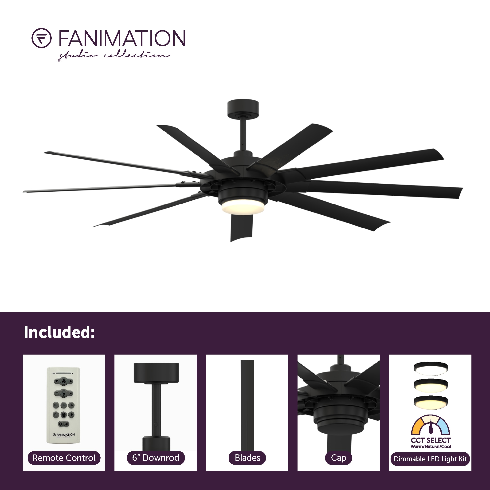 Fanimation Studio Collection LP8147SLBL Ceiling-Fans - View #8