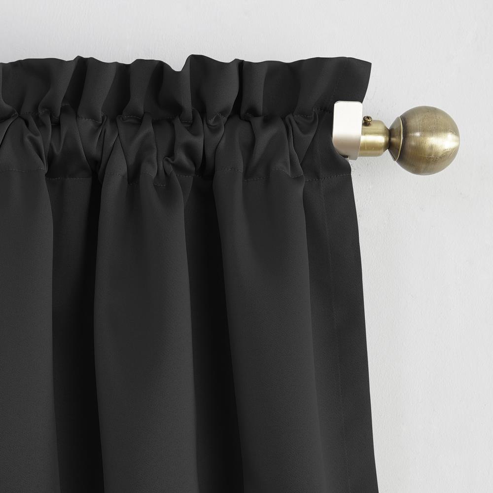 Blackout Black Polyester Rod Pocket Curtain Panel
