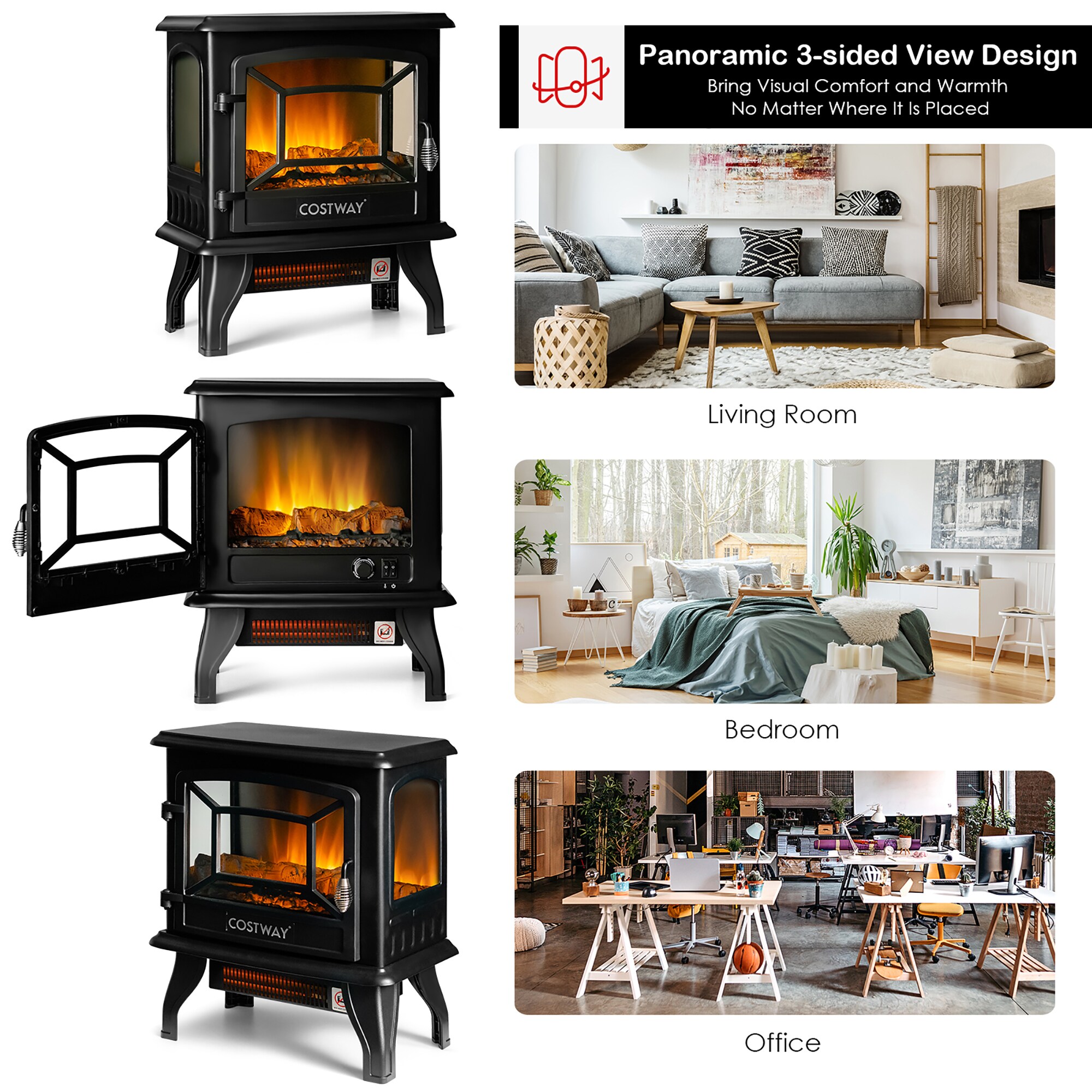 Goplus FP10057US-BK Electric-Fireplaces - View #6