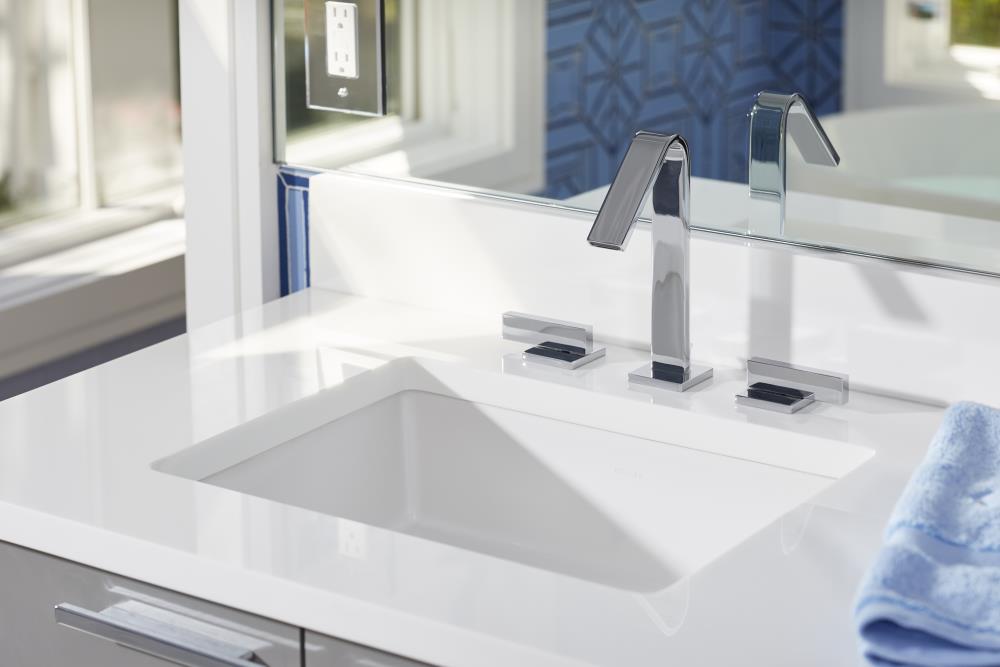 KOHLER Verticyl White Undermount Rectangular Modern Bathroom Sink (19.