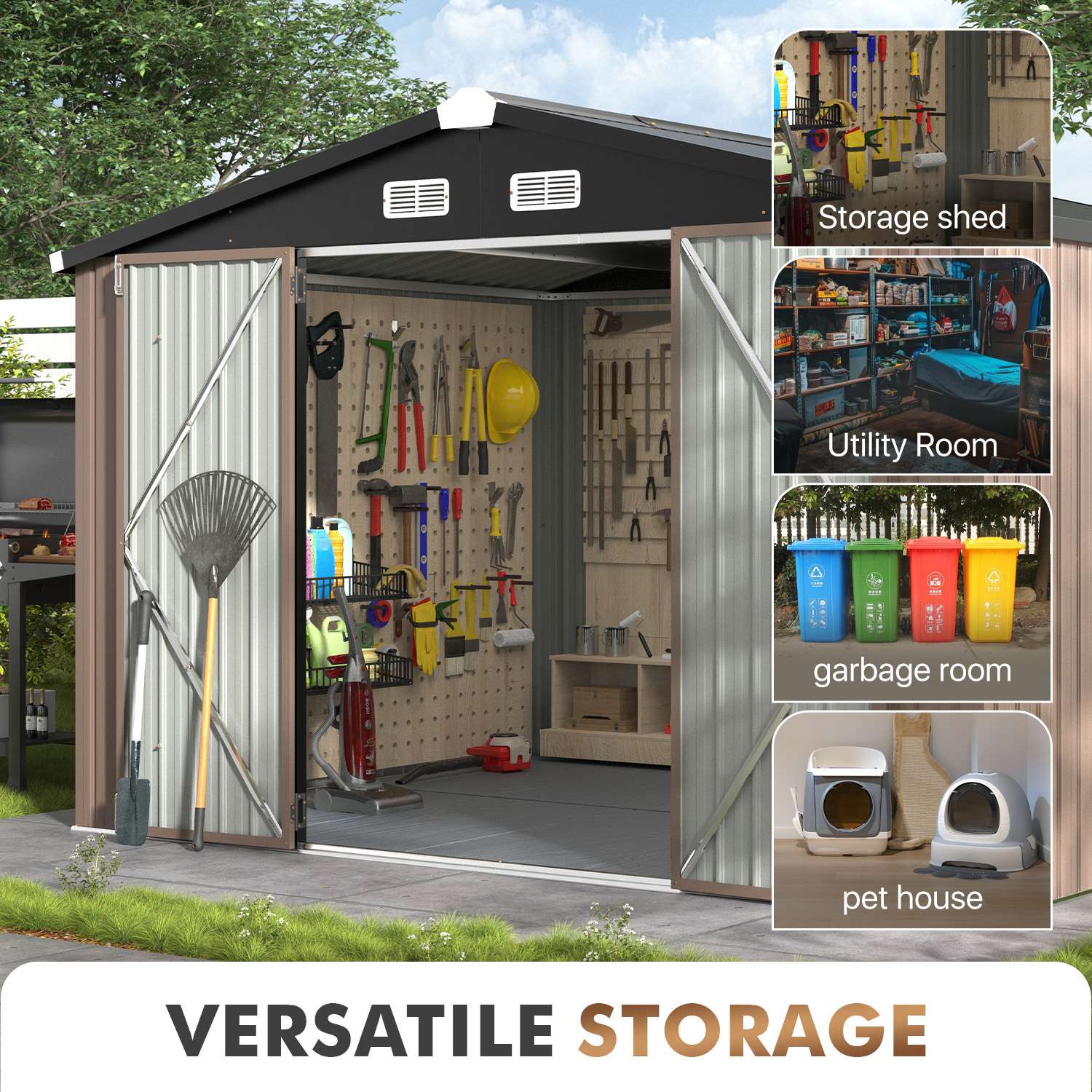 Sunmthink MSD0806-0721BR Metal-Storage-Buildings-Sheds - View #7