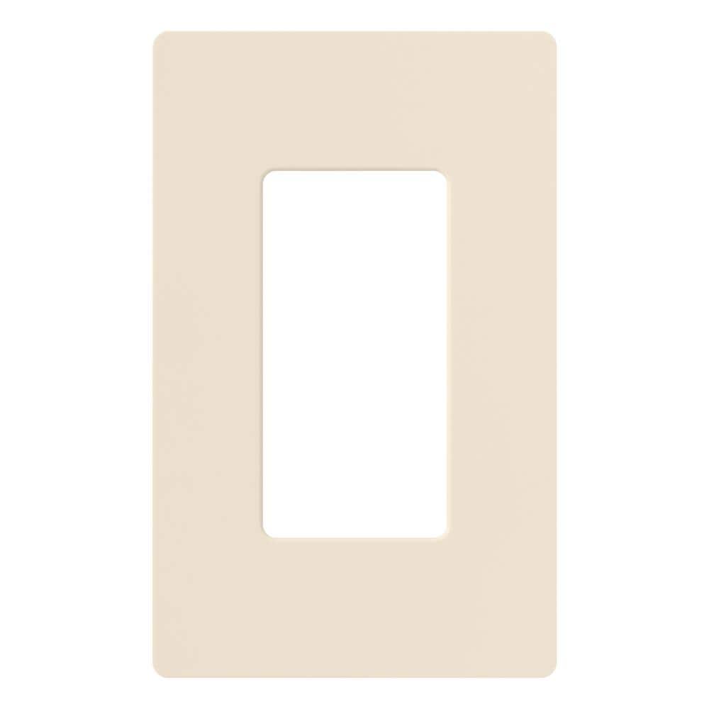 Lutron CW-1-LA Claro 1 -Gang Standard Size Light Almond Plastic Indoor Screwless Decorator Wall Plate