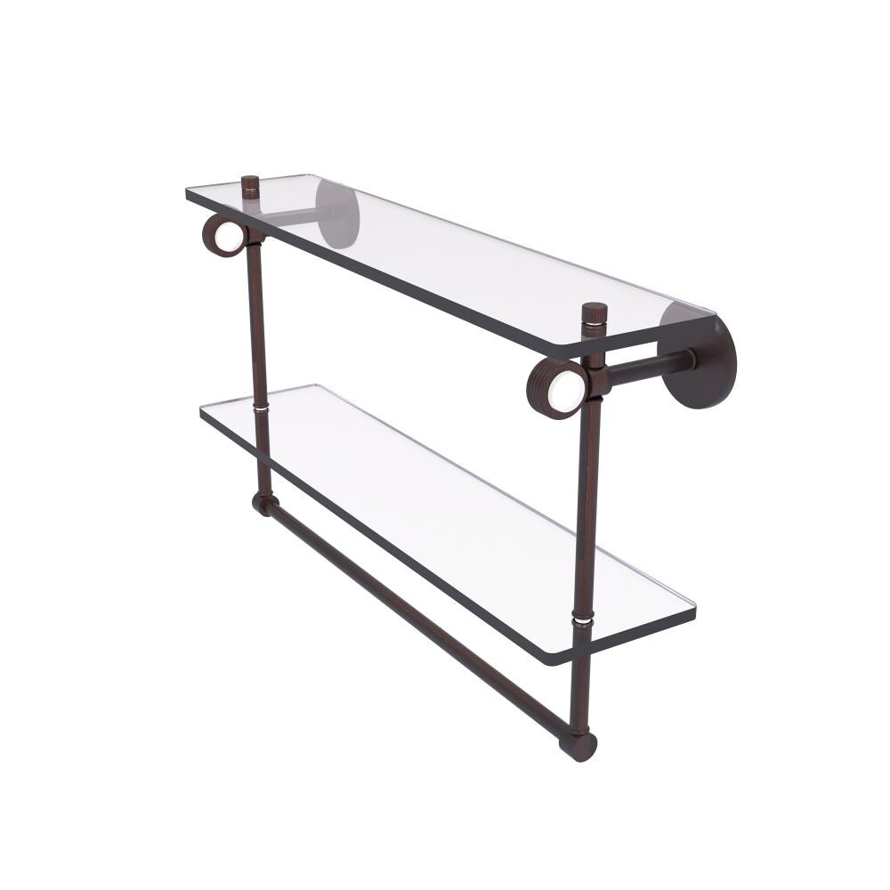 Allied Brass CV-2TBG-22-VB Clearview Venetian Bronze 2 -Tier Wall mount Bathroom Shelf ( 22-in x 12.8-in x 5-in )