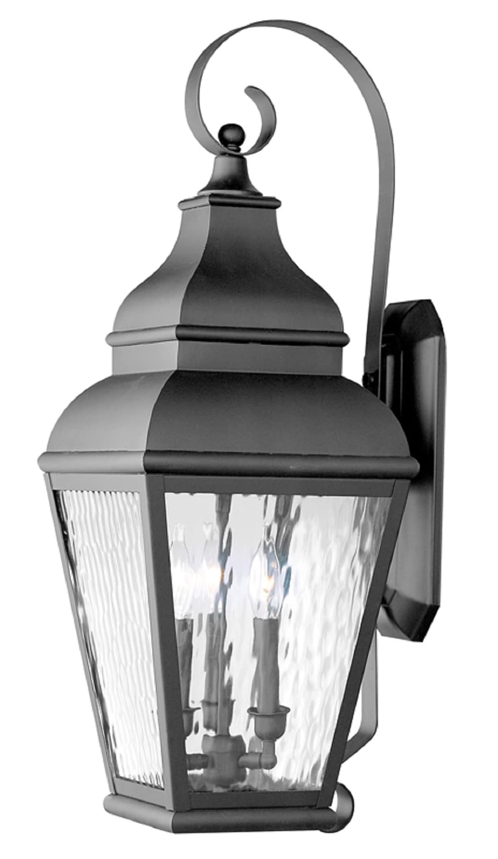 Livex Lighting 2605-04 Exeter 3 -Light 28-in H Matte Black Hardwired Outdoor Wall Light