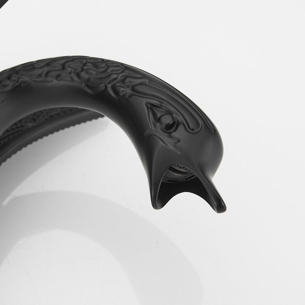 Matte Black Swan Single Hole Bathroom Faucet with Metal Drain