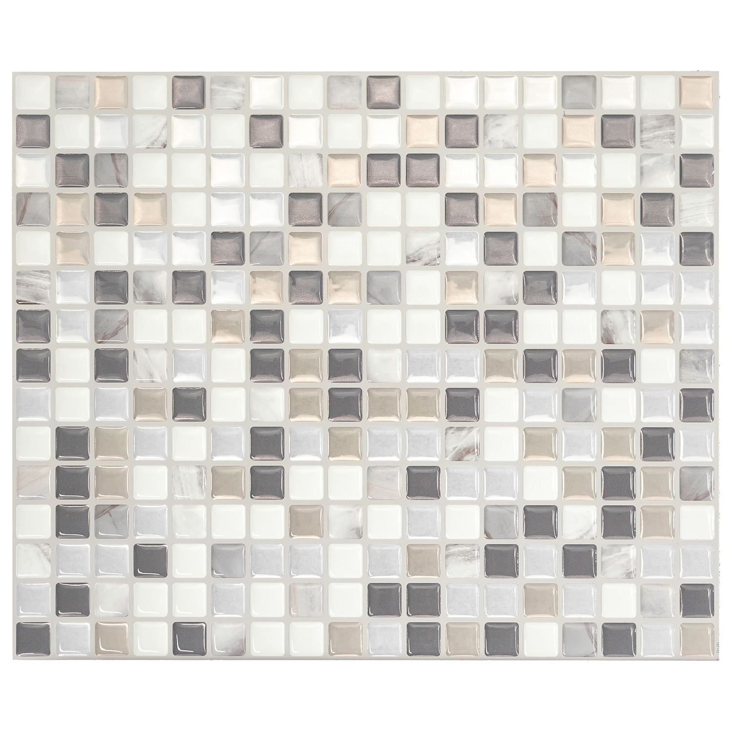 Smart Tiles Minimo Noche White and Gray 9-in x 12-in Glossy Resin Patterned Standard Wall Tile ( 3.05-sq ft Carton )