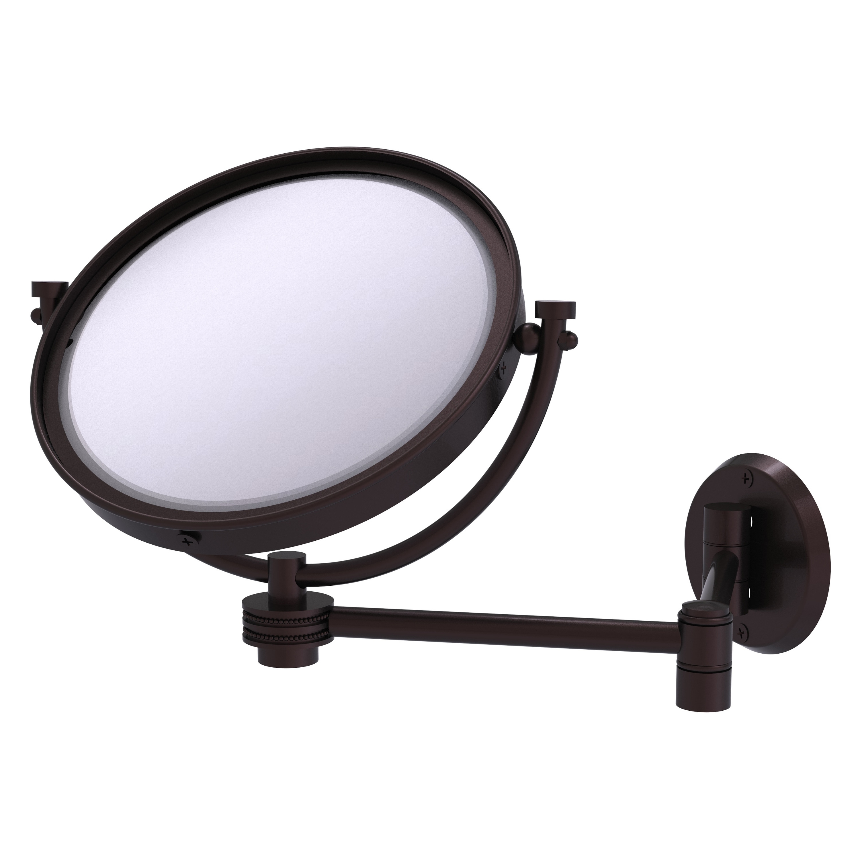 8-in x 10-in Antique Brown Double-sided 2X Magnifying Wall-mounted Vanity Mirror | - Allied Brass WM-6D/2X-ABZ