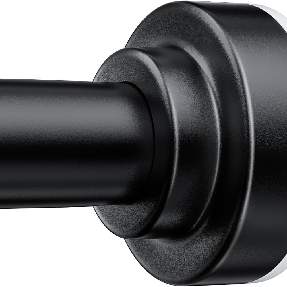 DYHOME SCR06-2-BK 32-75 inches Straight Shower Curtain Rod  Stainless Steel Antislip Adjustable Tension Rod for Bathroom Window Closet Bedroom No Drilling Required Black