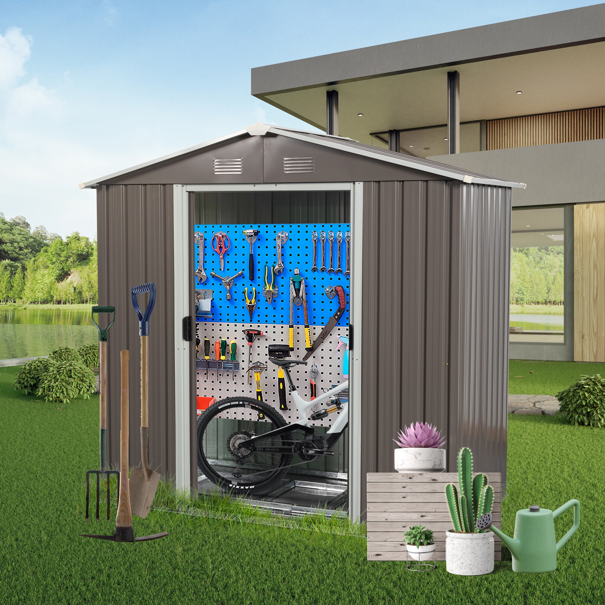 Kahomvis WWC-QP211-22 Metal-Storage-Buildings-Sheds - View #2