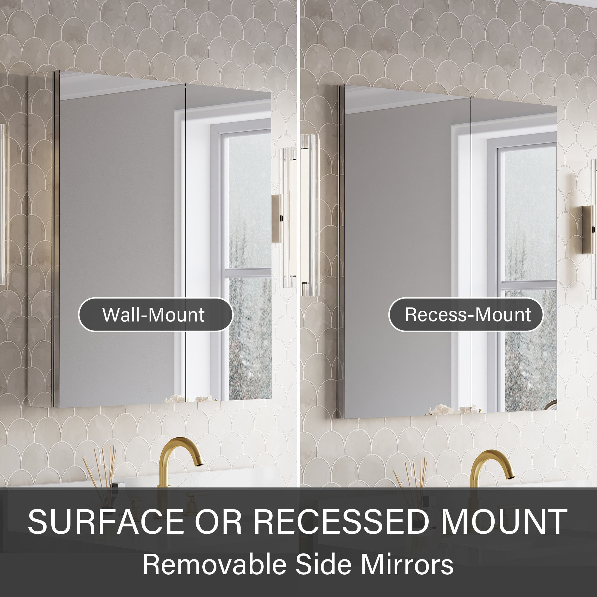 WELLFOR JRA16L12L32 Bathroom-Medicine-Cabinets - View #2