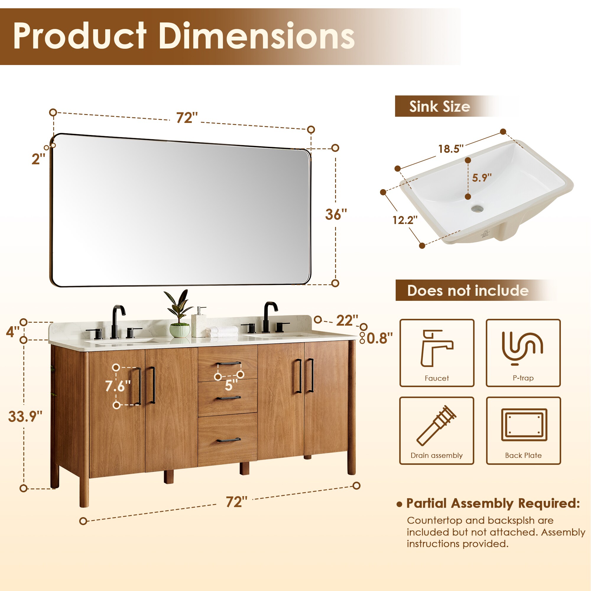 Altair 578072-MB-GW Bath-Vanity-Combo - View #14
