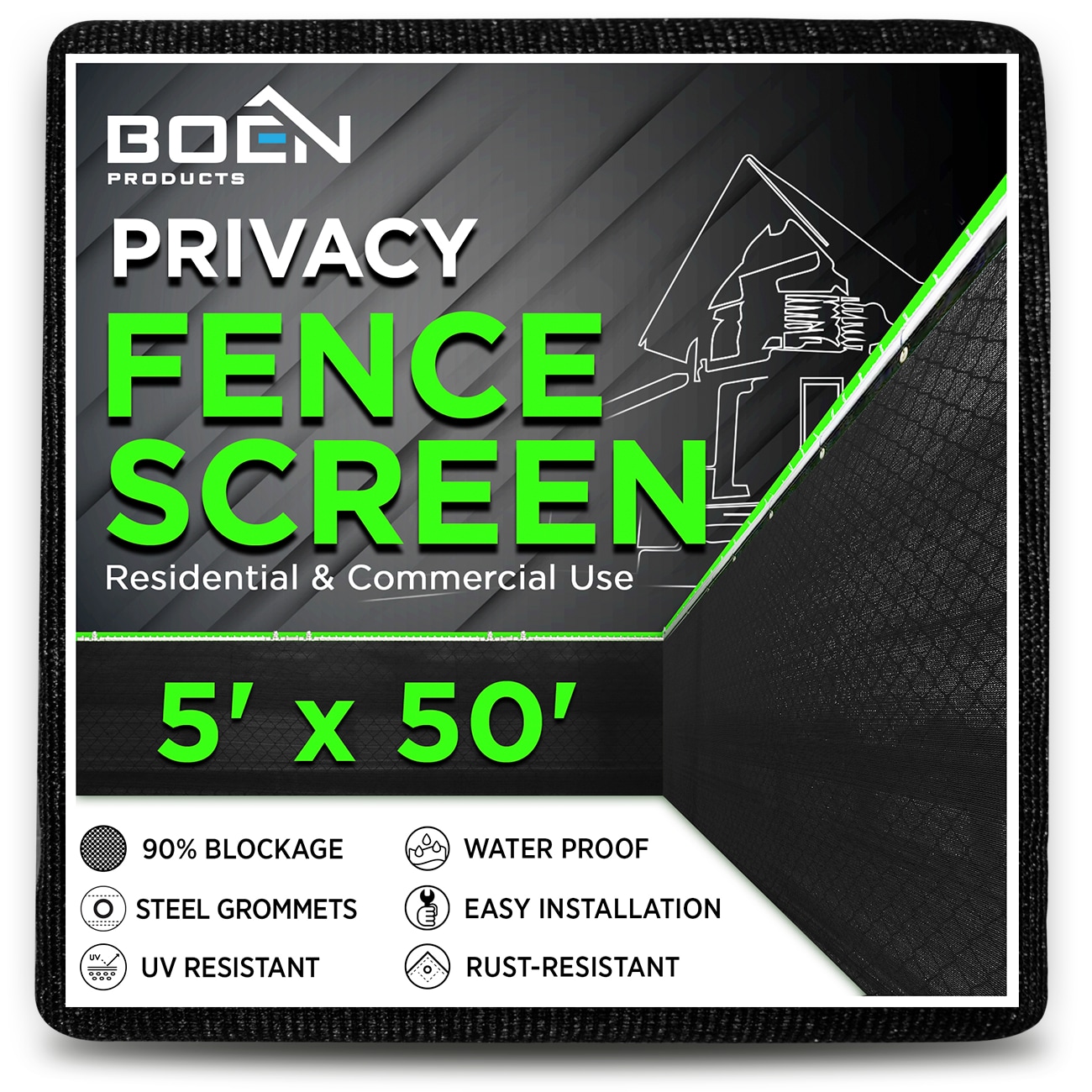 PVC Mesh Fence Privacy Windscreen Fabric - Free Shipping