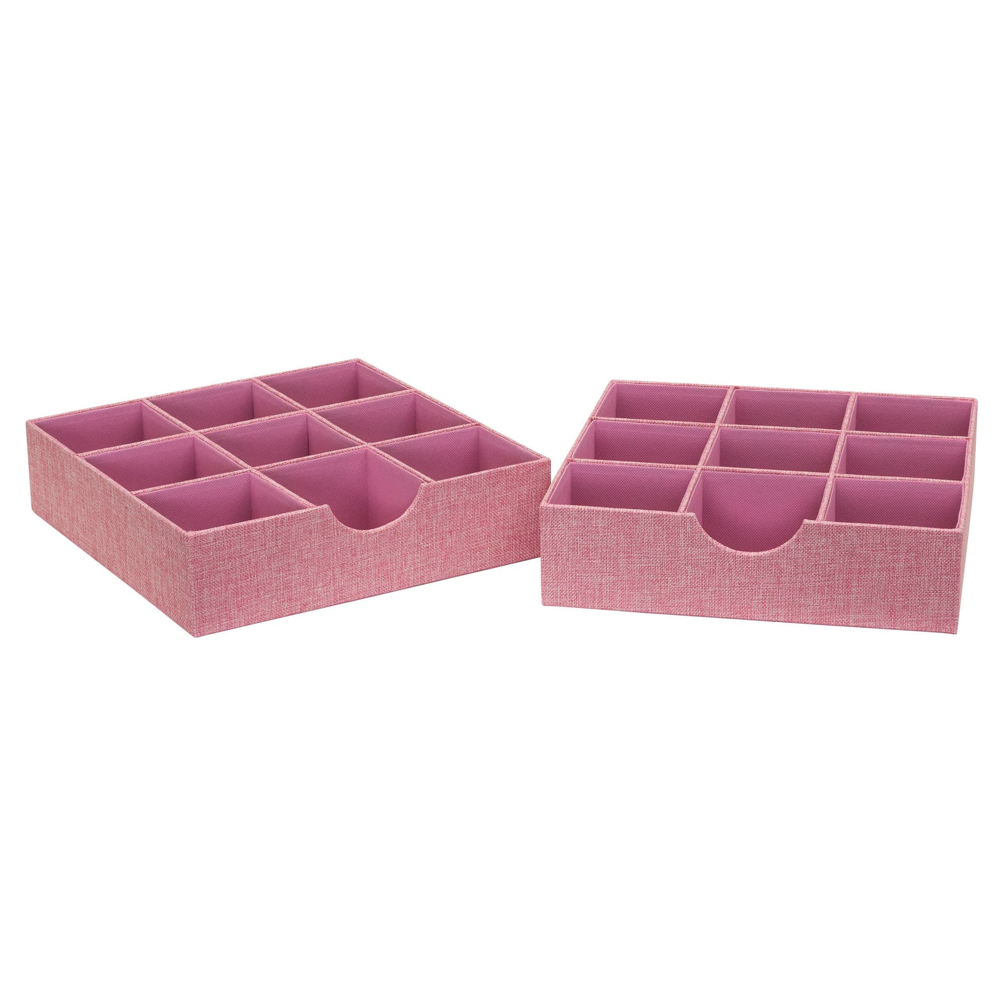 Basicwise Stackable Plastic Storage Container Set of 3 Pink