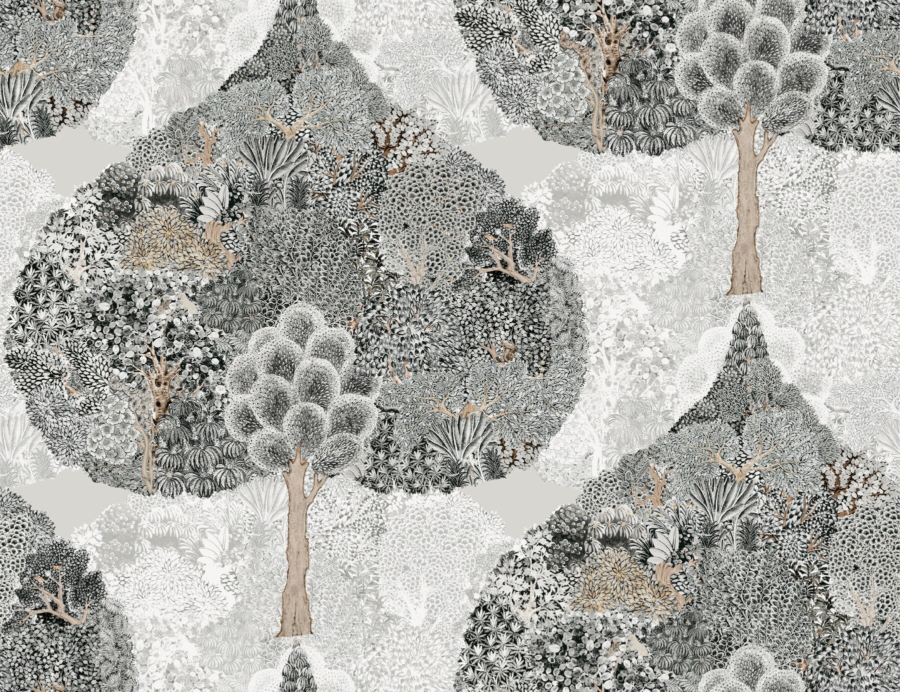 York Wallcoverings BO6703 Bohemian Luxe 60.8-Sq. Feet Black Paper Ivy/Vines Unpasted Wallpaper