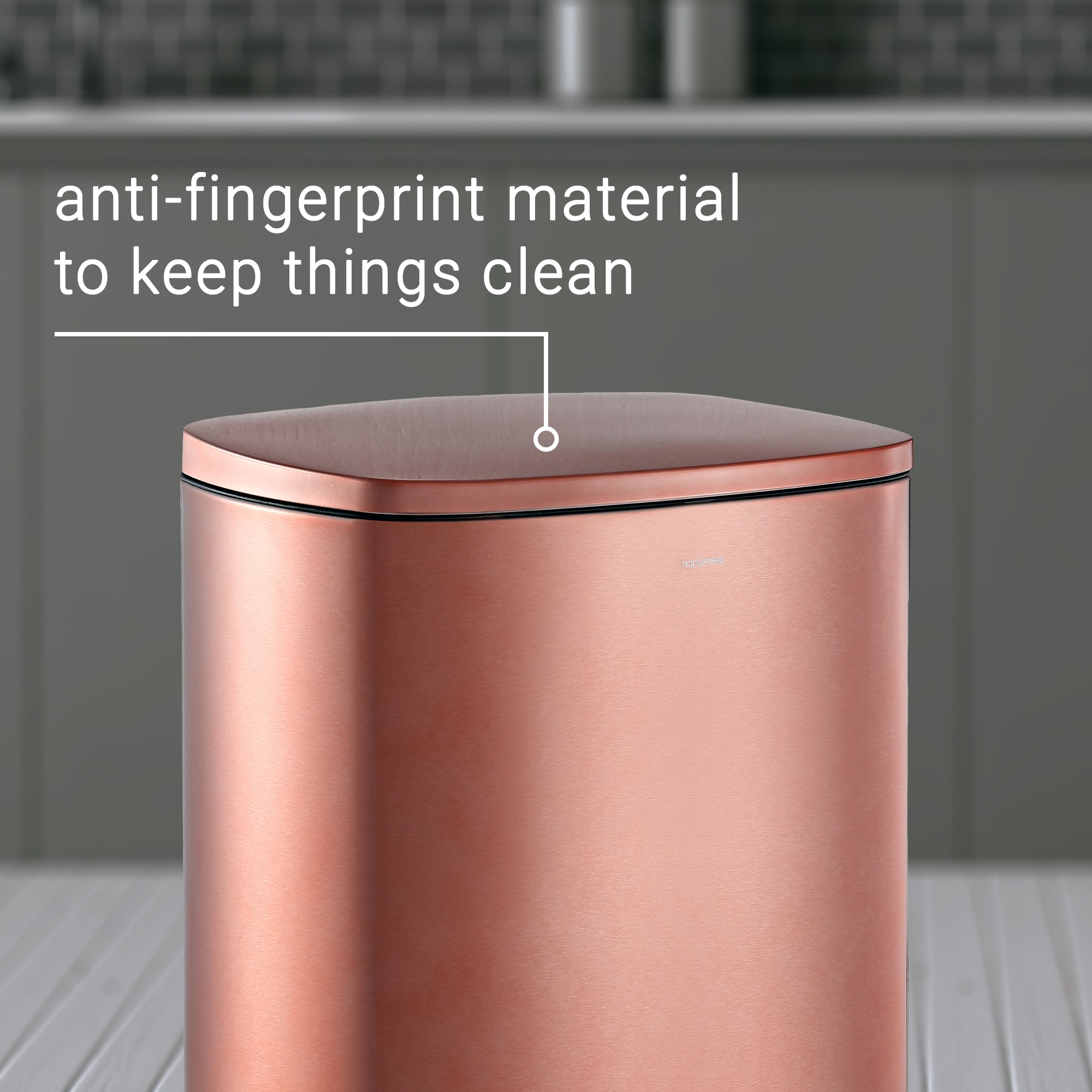 rose gold square step bins bathroom