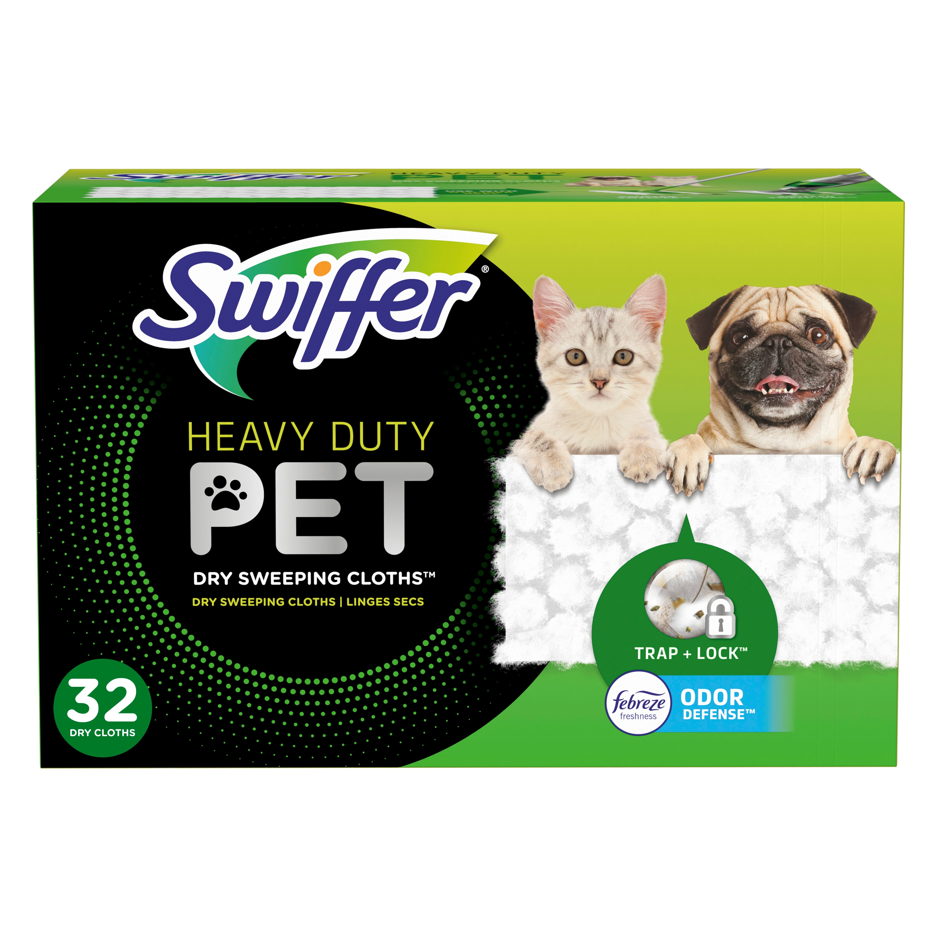 Swiffer 3700079899 Sweeper Pet heavy duty multi-surface dry cloth Febreze Microfiber Refill 32 -Pack