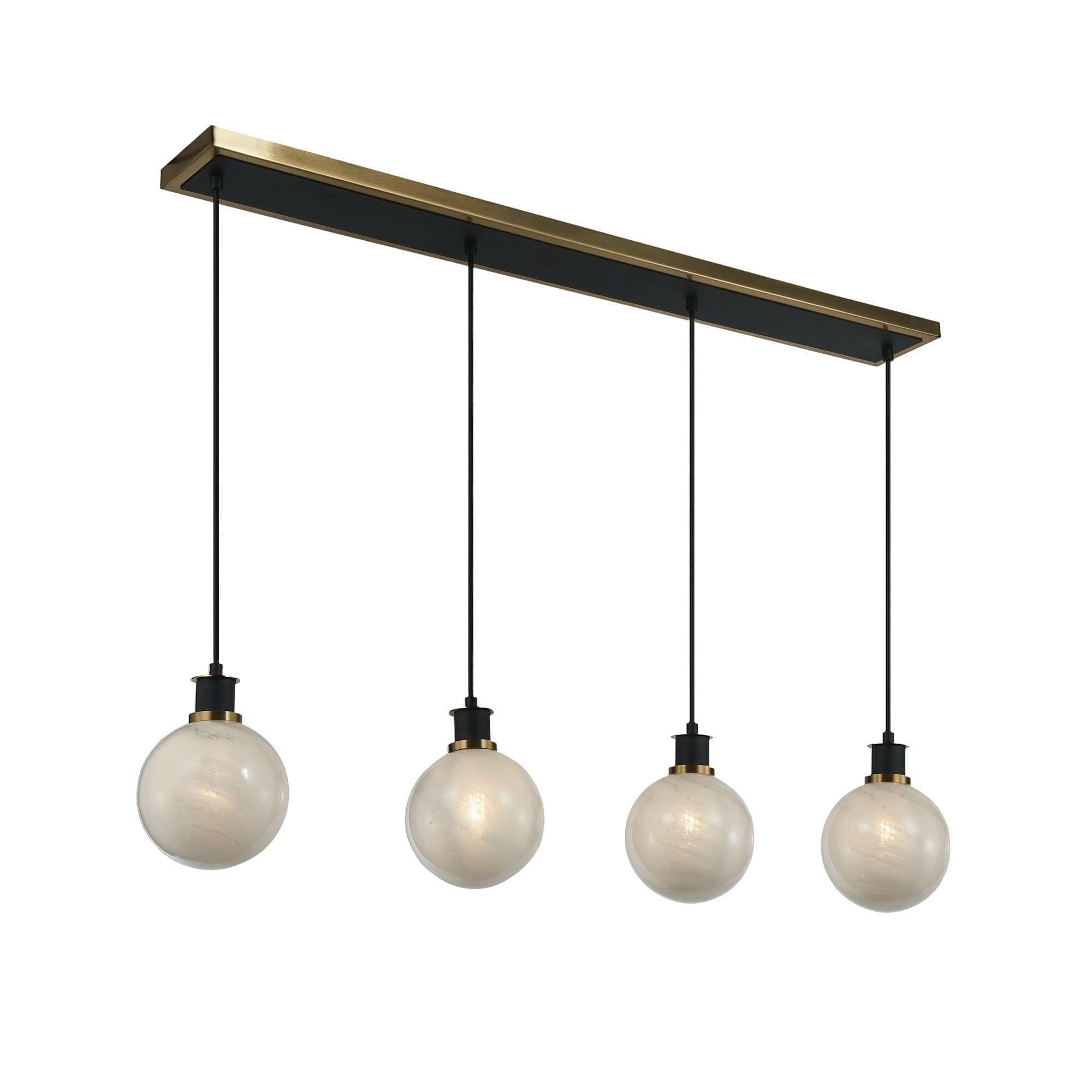 ARTCRAFT Gem 4 - Light - Black/Brushed Brass / Black Glass / Metal Pendant