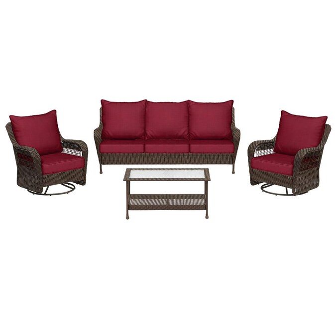 Allen Roth Glenlee 4 Piece Metal Frame Patio Conversation Set With Cushion S Included In The Sets Department At Com - Allen Roth Outdoor Furniture Replacement Parts