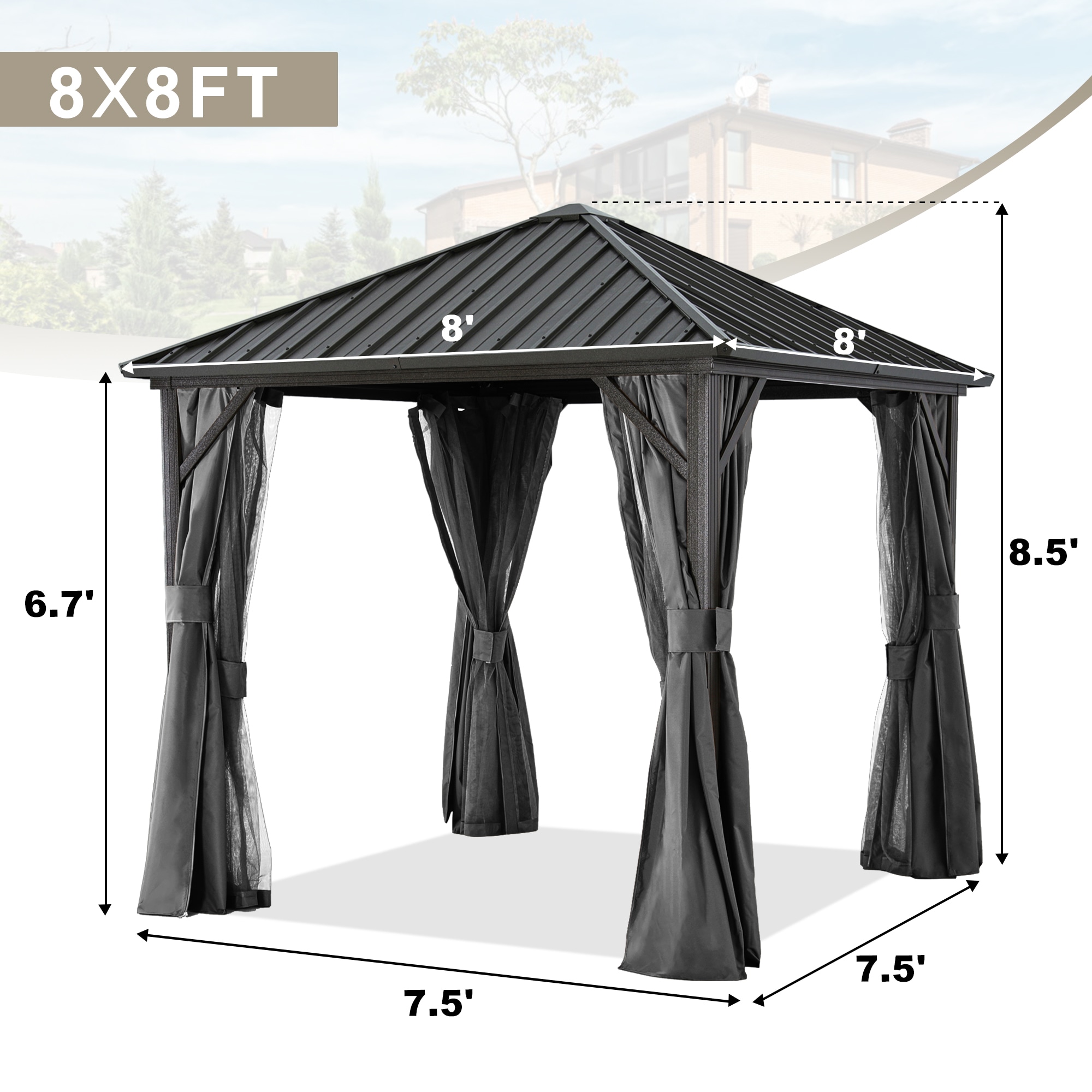 ABCCANOPY 9USLS6923A22TA55GYFH Wood-Resin-Gazebos - View #3
