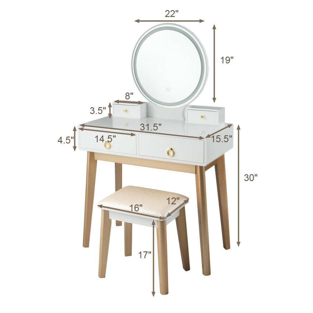 Goplus 31.5-in White Makeup Vanity at Lowes.com