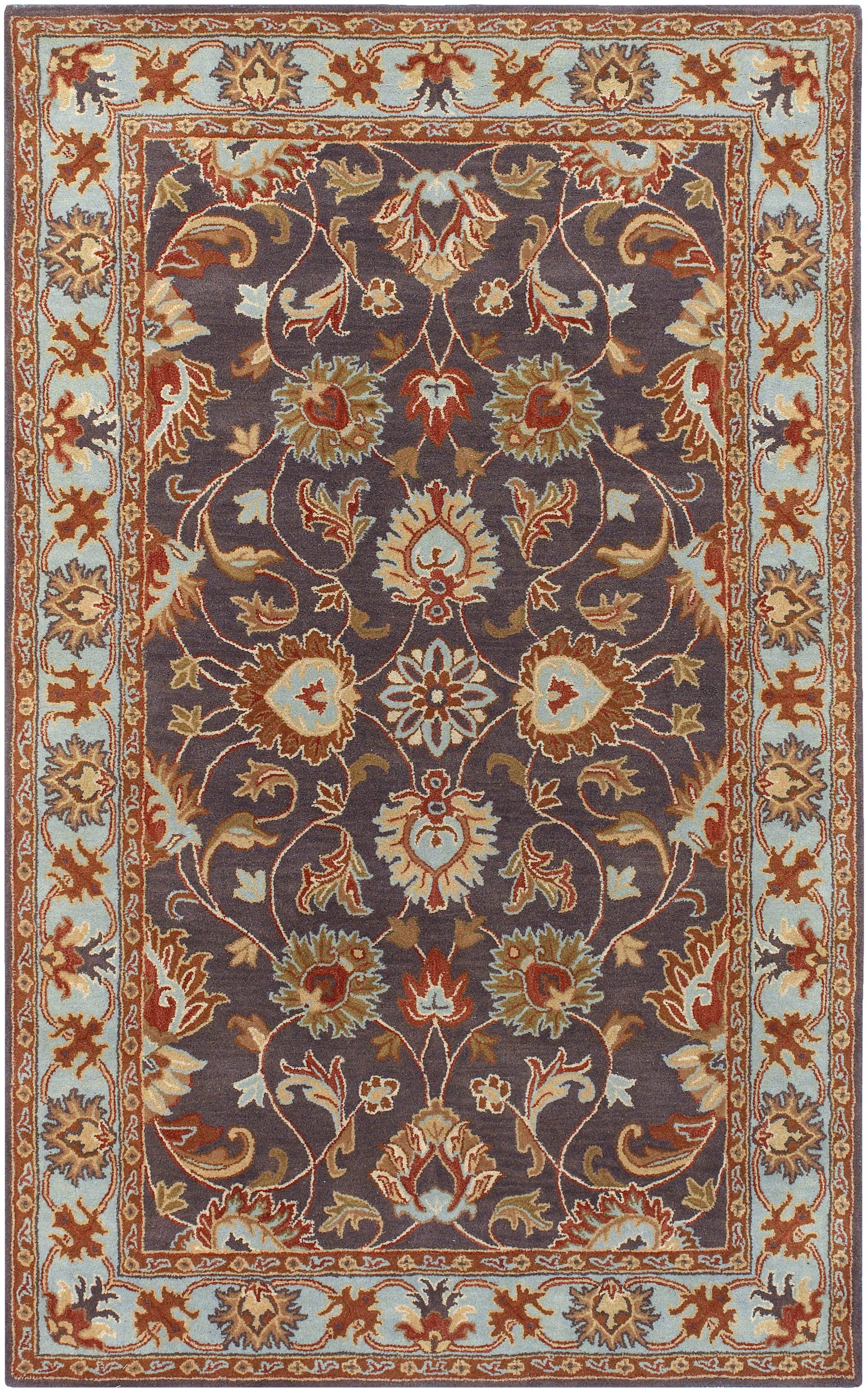 Surya CAE1004-46 Caesar 4 x 6 (ft) Tufted Wool Pale Blue Rectangular Indoor Medallion Oriental Area rug